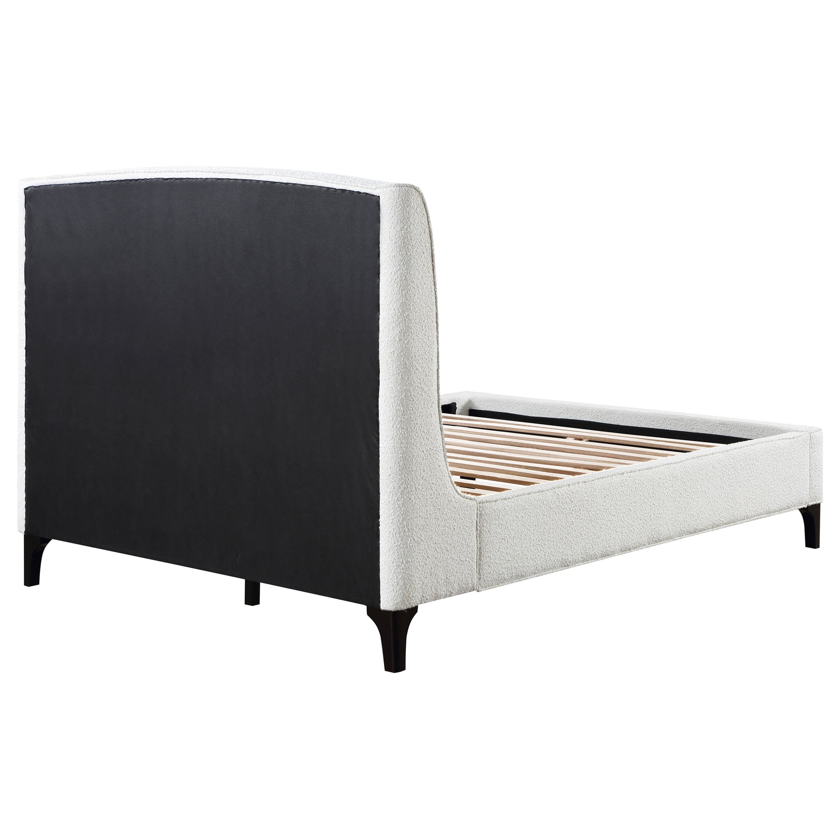 Mosby Upholstered Eastern King Wingback Bed Snow - Tampa Furniture Outlet