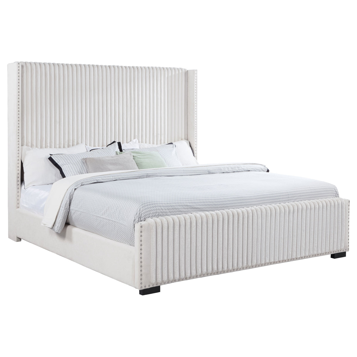 Natasha 65-inch Upholstered California King Bed Cream
