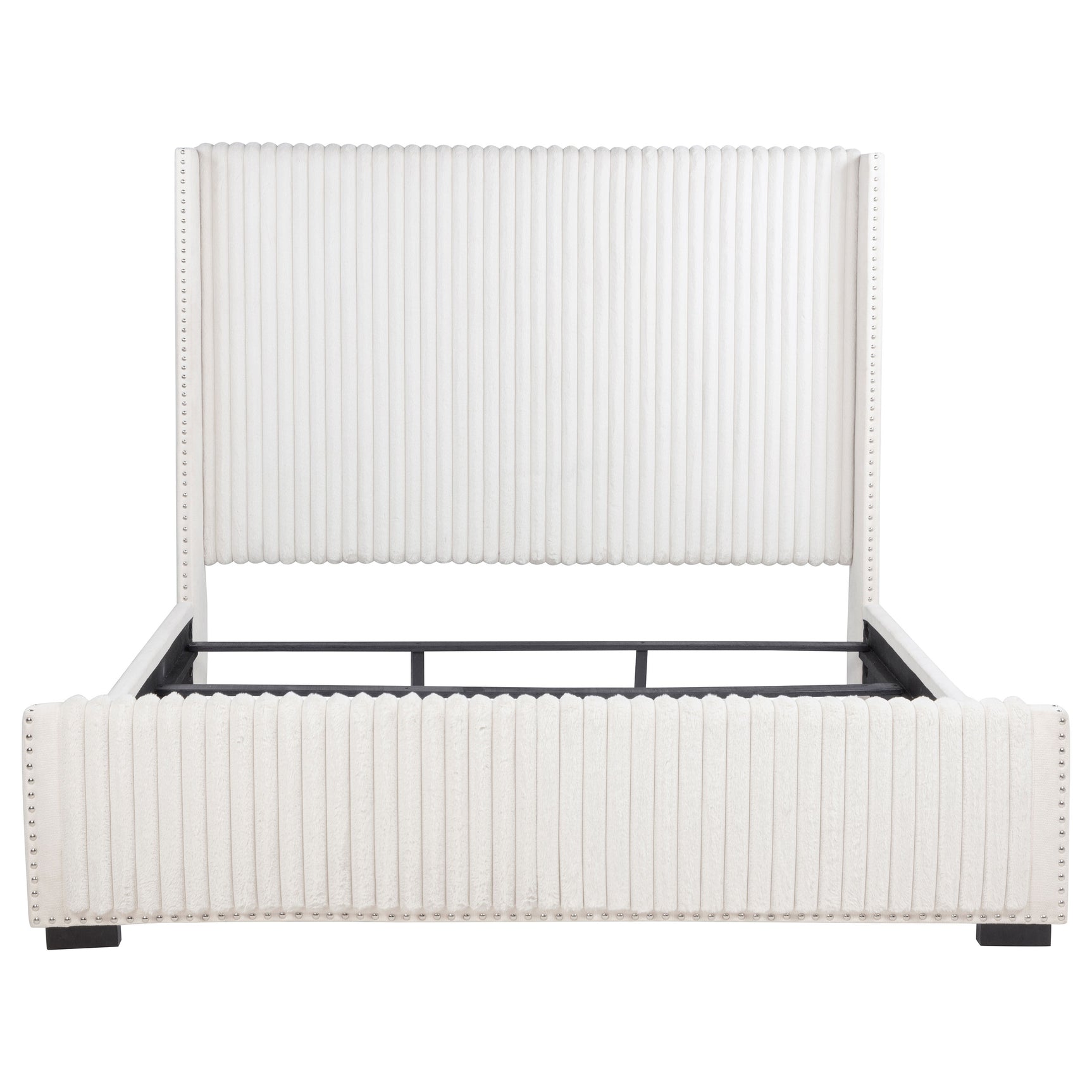 Natasha 65-inch Upholstered California King Bed Cream - Tampa Furniture Outlet