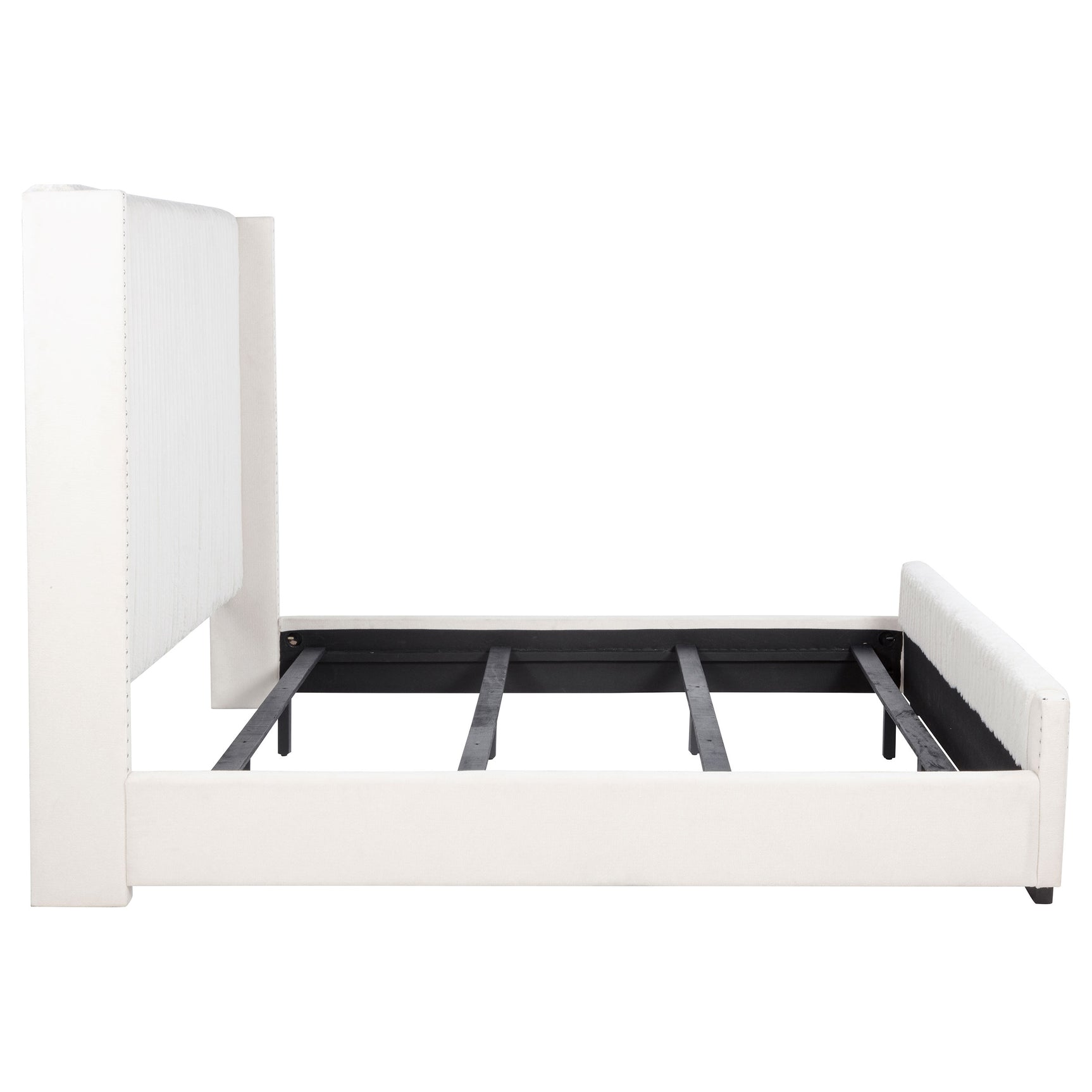 Natasha 65-inch Upholstered California King Bed Cream - Tampa Furniture Outlet