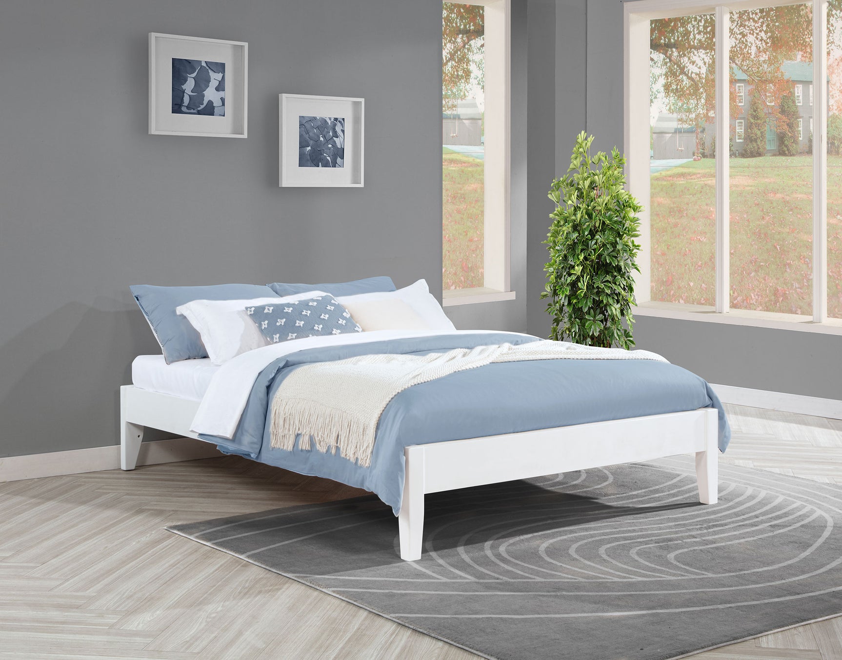 Hounslow Full Universal Platform Bed White - Tampa Furniture Outlet