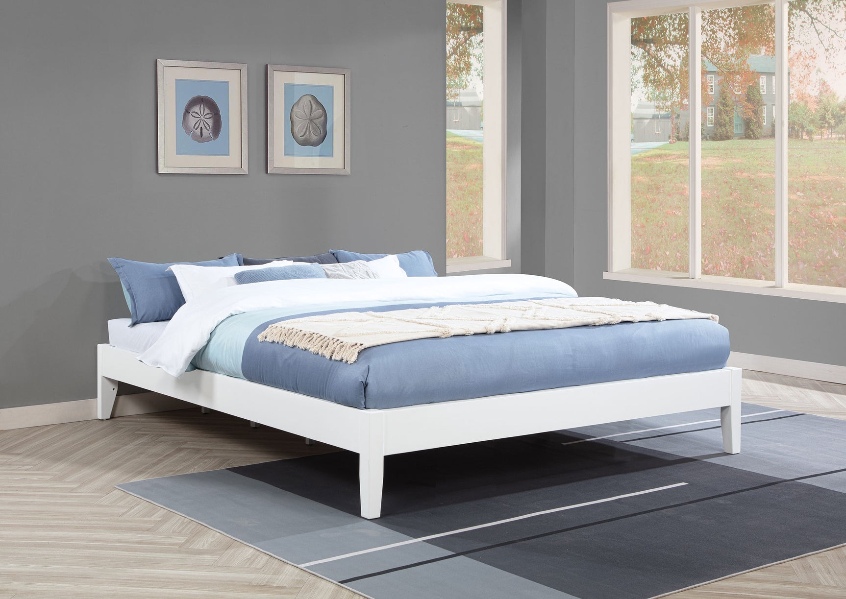 Hounslow California King Universal Platform Bed White - Tampa Furniture Outlet