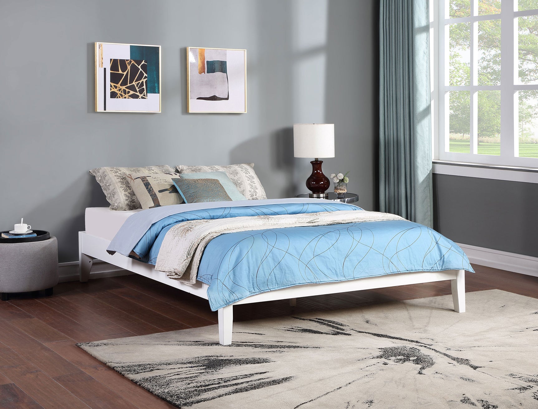Hounslow Queen Universal Platform Bed White - Tampa Furniture Outlet