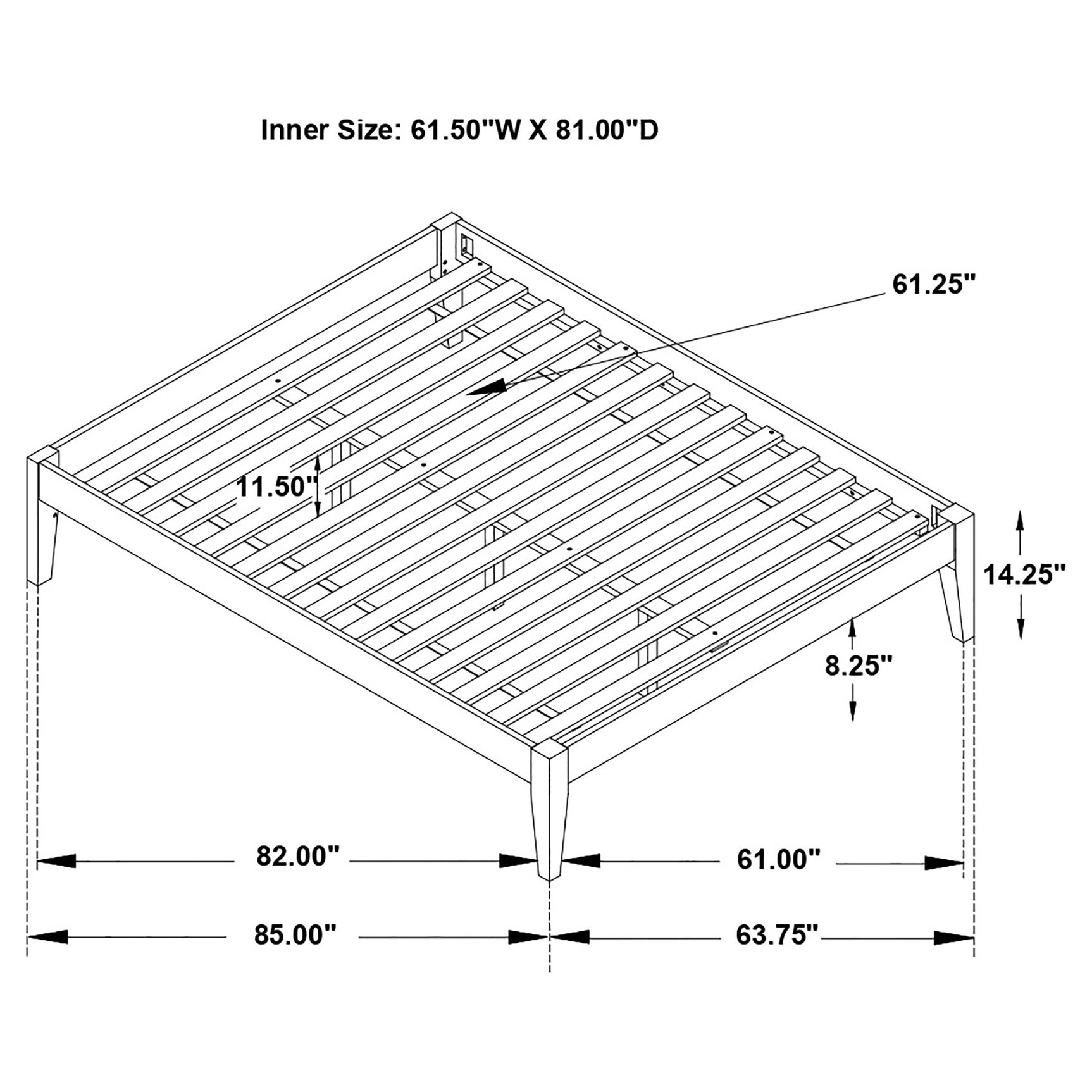 Hounslow Queen Universal Platform Bed White - Tampa Furniture Outlet