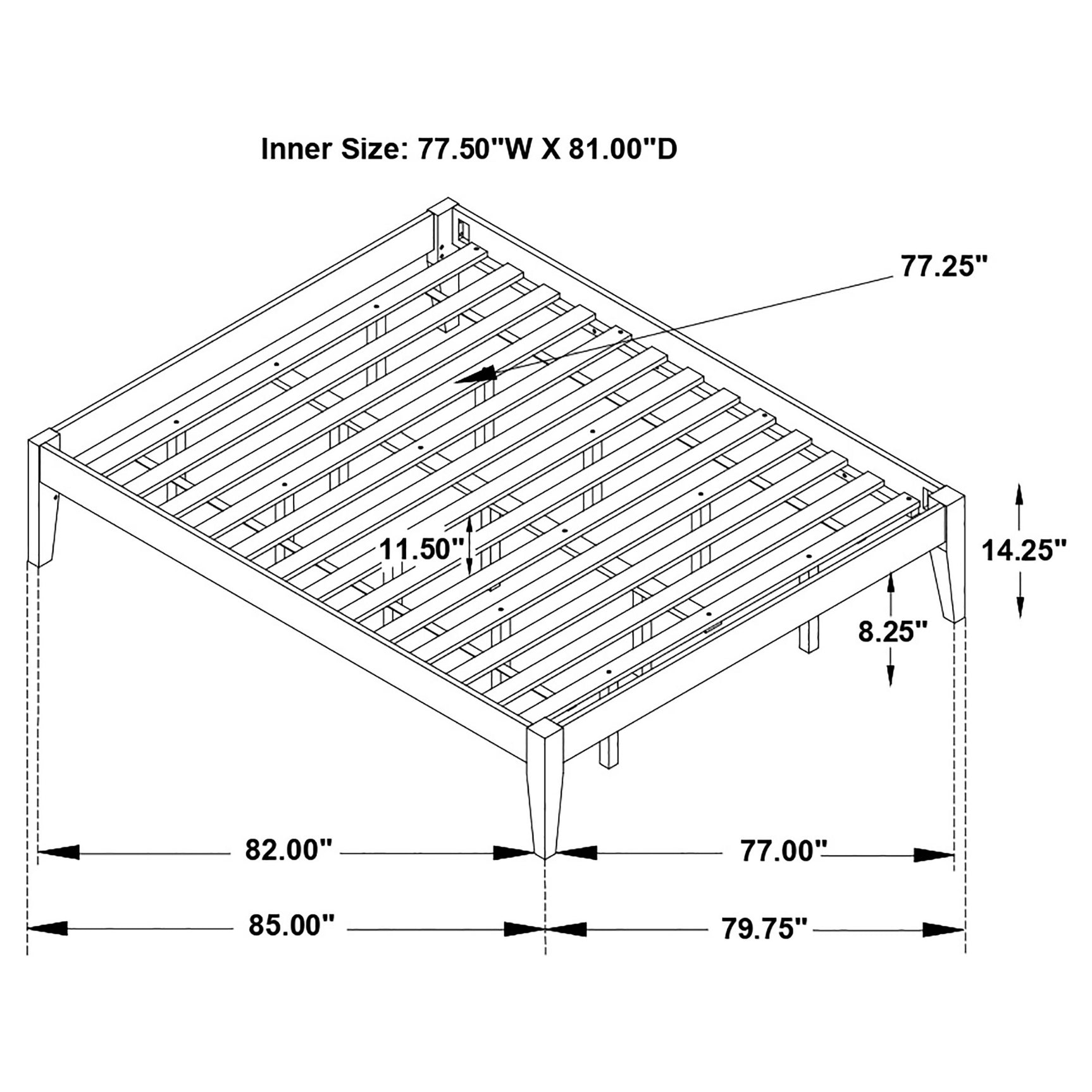 Hounslow Eastern King Universal Platform Bed Black - Tampa Furniture Outlet