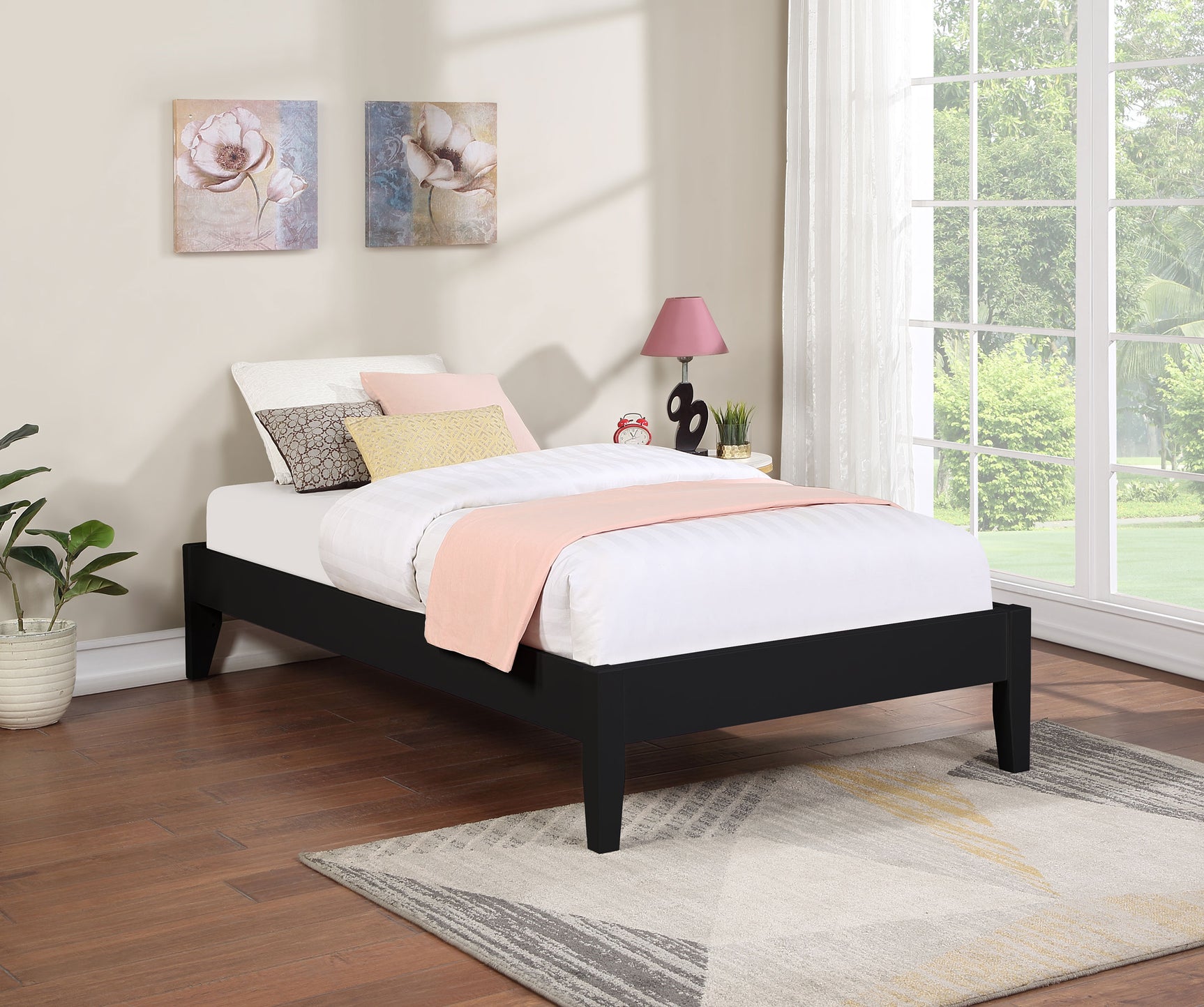 Hounslow Twin Universal Platform Bed Black - Tampa Furniture Outlet