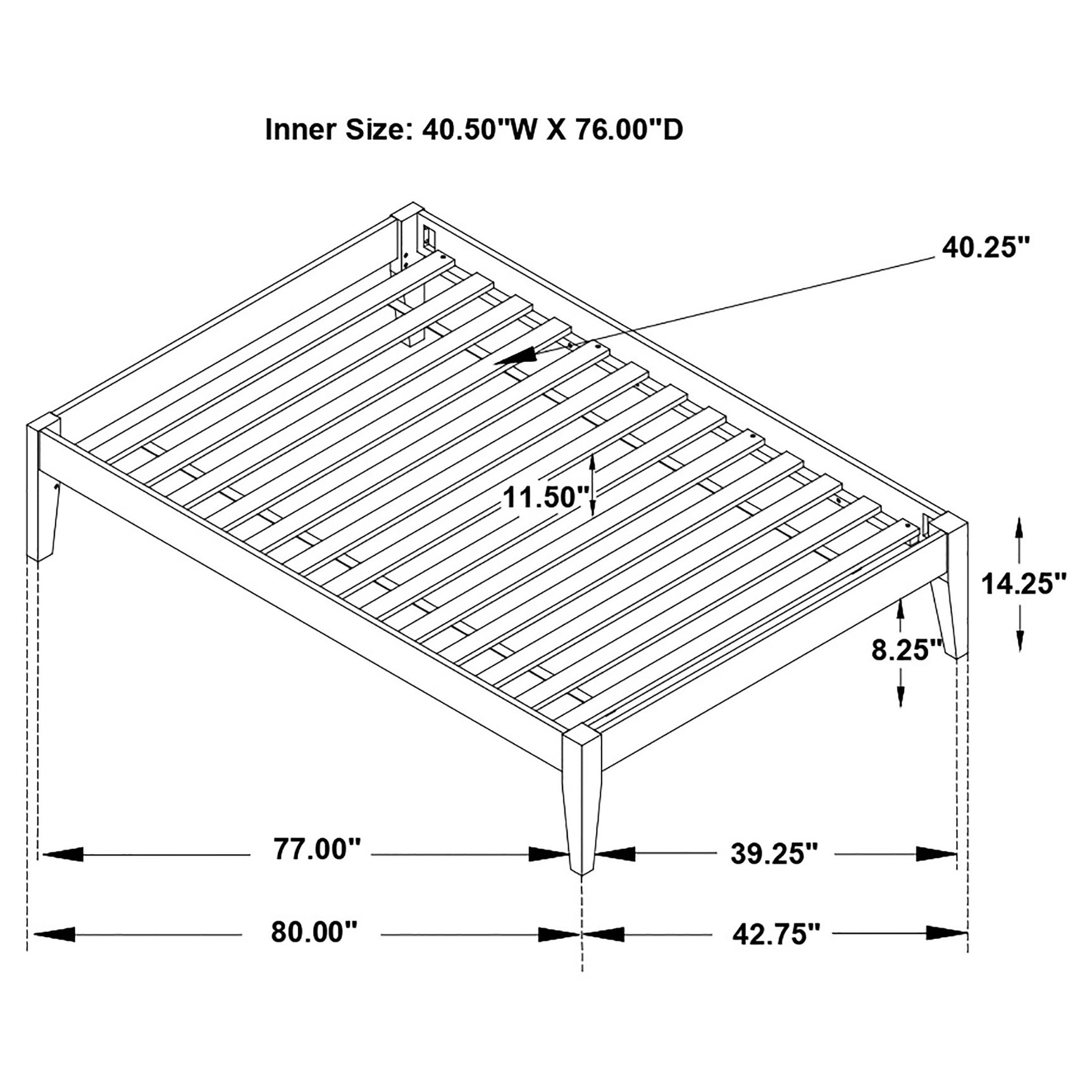 Hounslow Twin Universal Platform Bed Black - Tampa Furniture Outlet