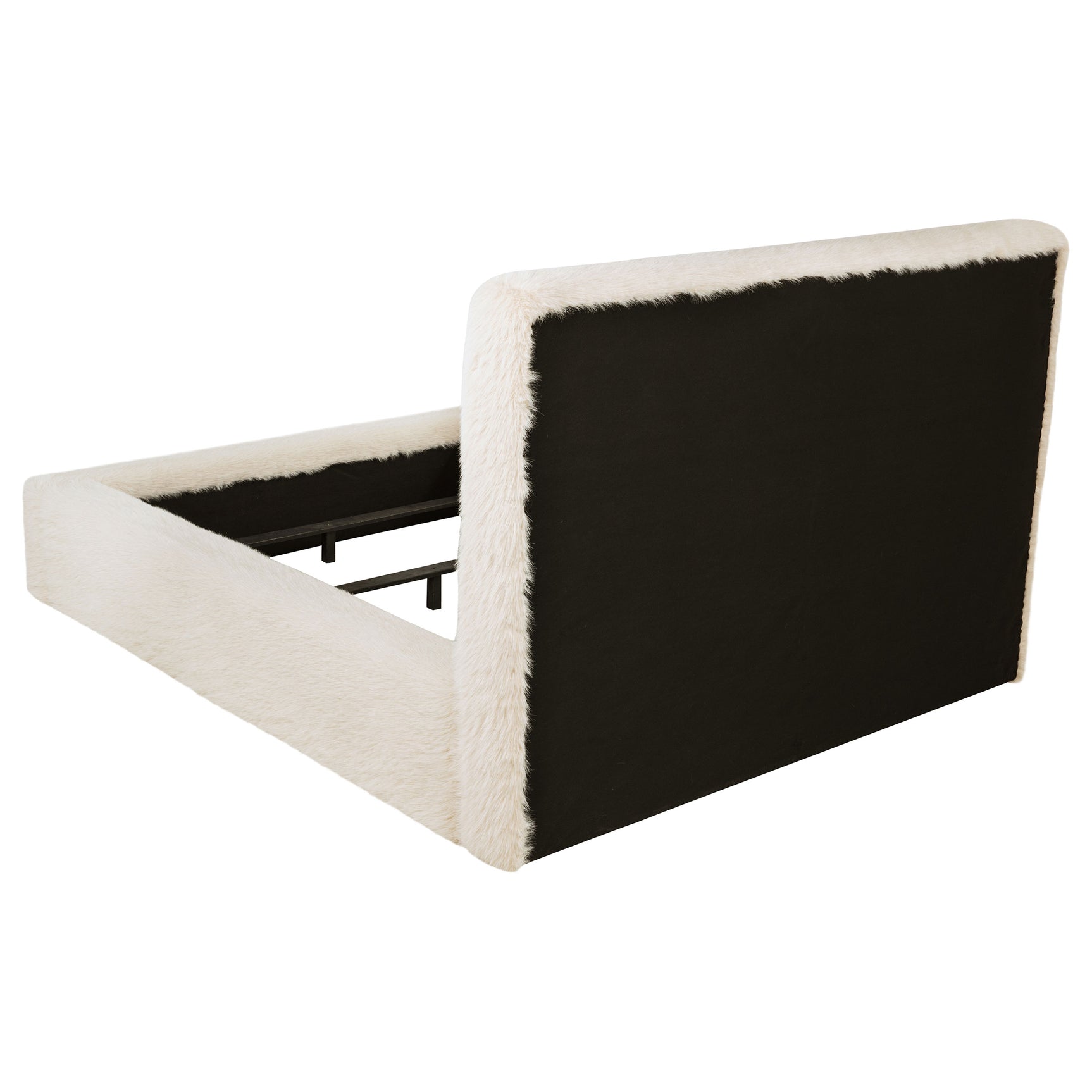 Rebecca Faux Fur Upholstered Eastern King Bed Cream - Tampa Furniture Outlet