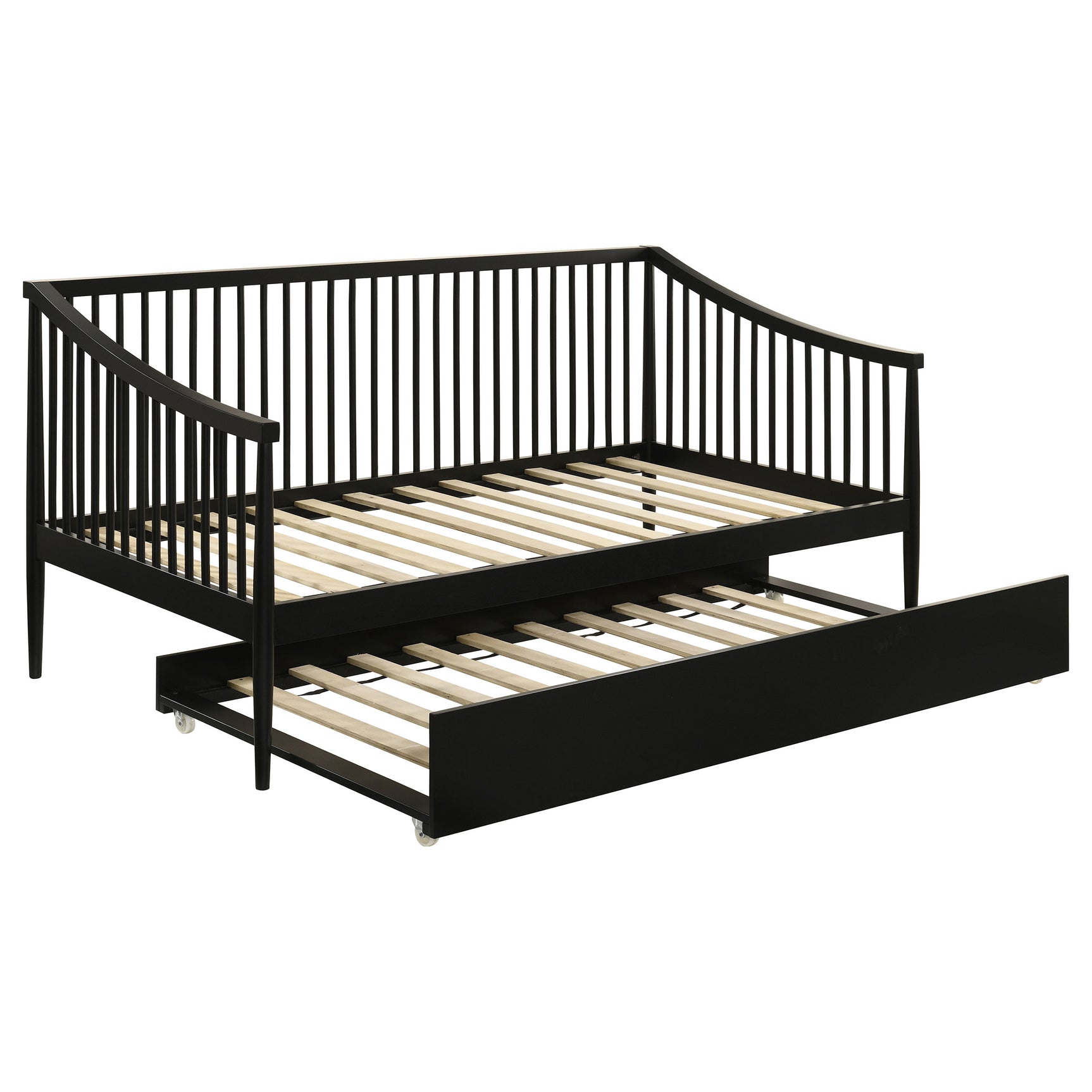 Tampa Furniture Outlet - Coaster - Delgado Windsor Twin Wood Daybed with Trundle Black - 310027