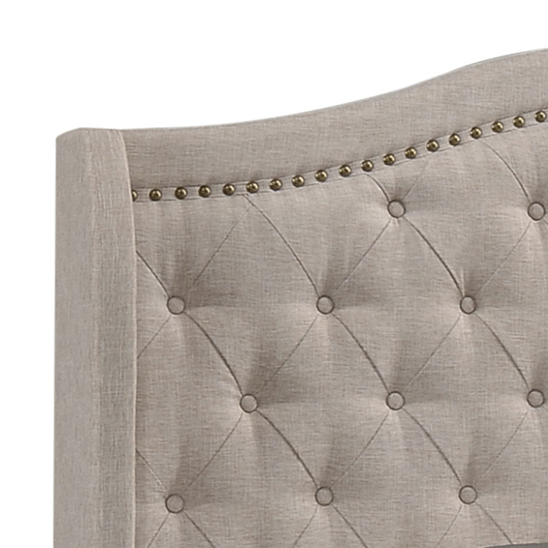 Sonoma Upholstered Queen Wingback Bed Beige - Tampa Furniture Outlet