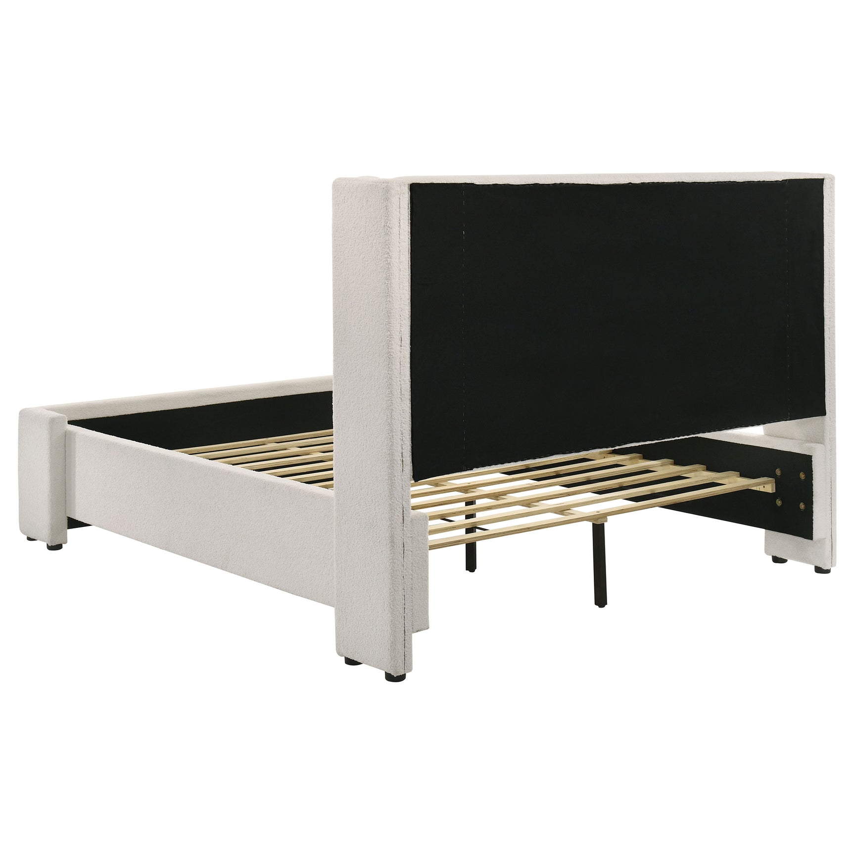 Alamosa Boucle Upholstered Queen Wingback Bed White - Tampa Furniture Outlet