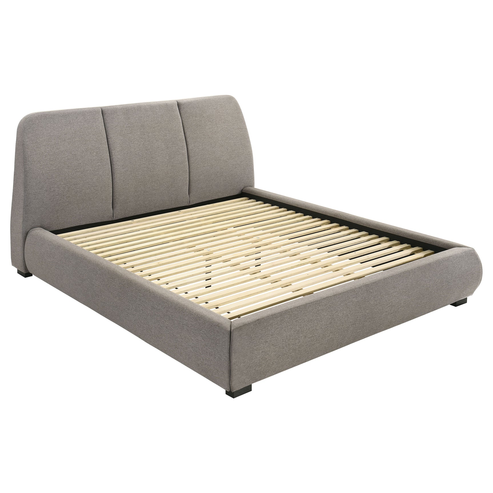 Tampa Furniture Outlet - Coaster - Mokena 46-inch Upholstered Eastern King Platform Bed Taupe - 310090KE