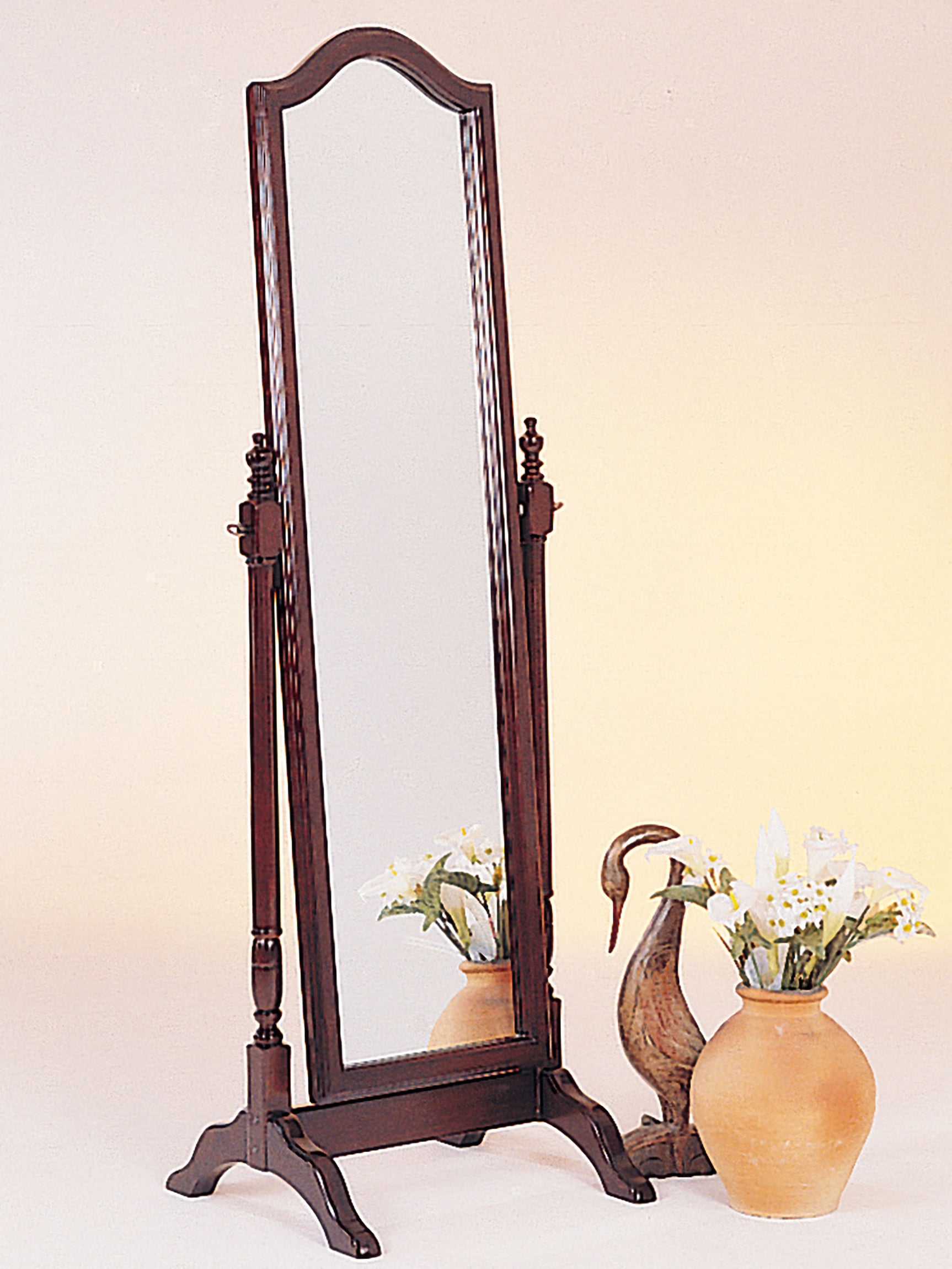 Cabot Wood Adjustable Full Length Cheval Mirror Merlot - Tampa Furniture Outlet