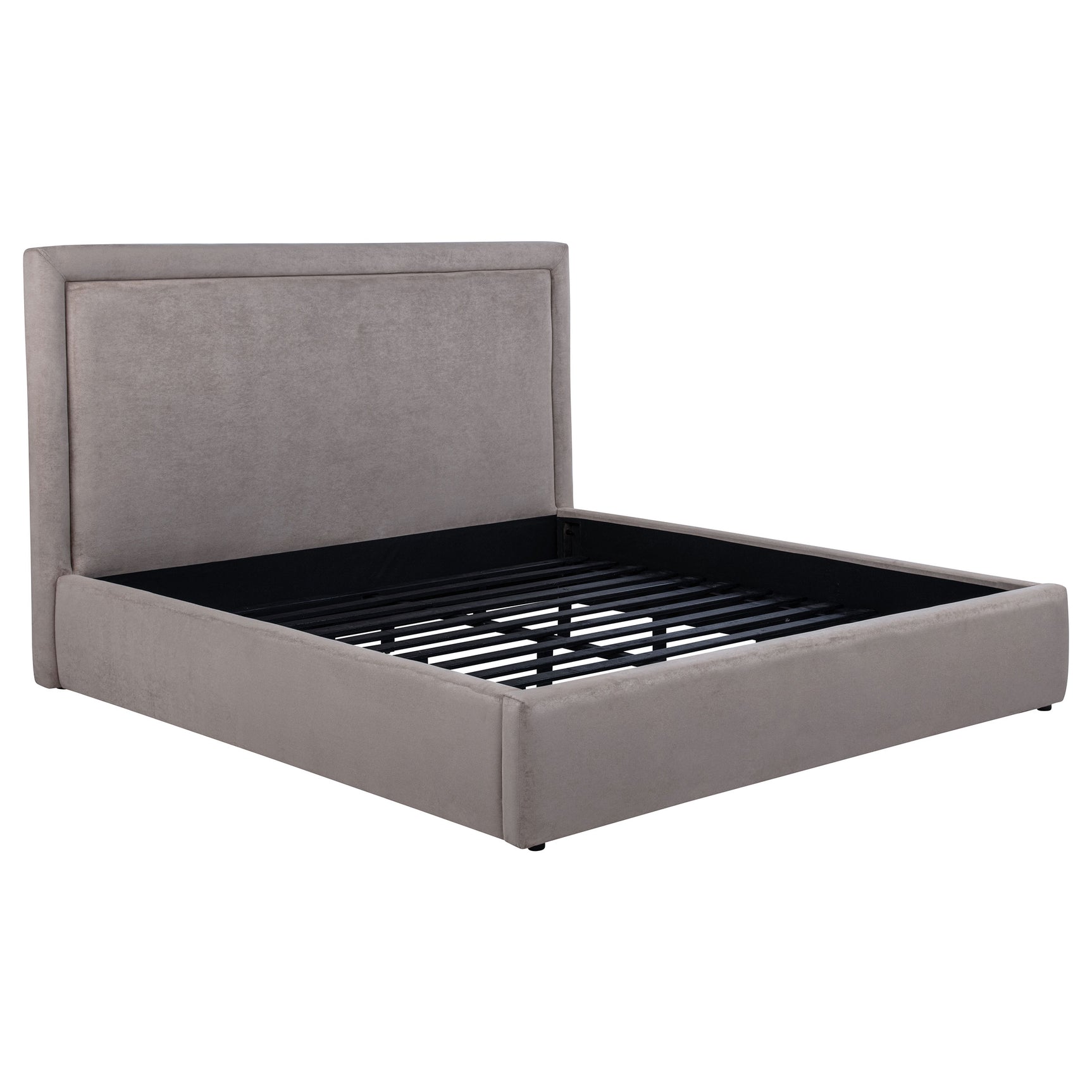 Tampa Furniture Outlet - Coaster - Lawson 54-inch Upholstered Eastern King Platform Bed Mushroom - 315835MKE
