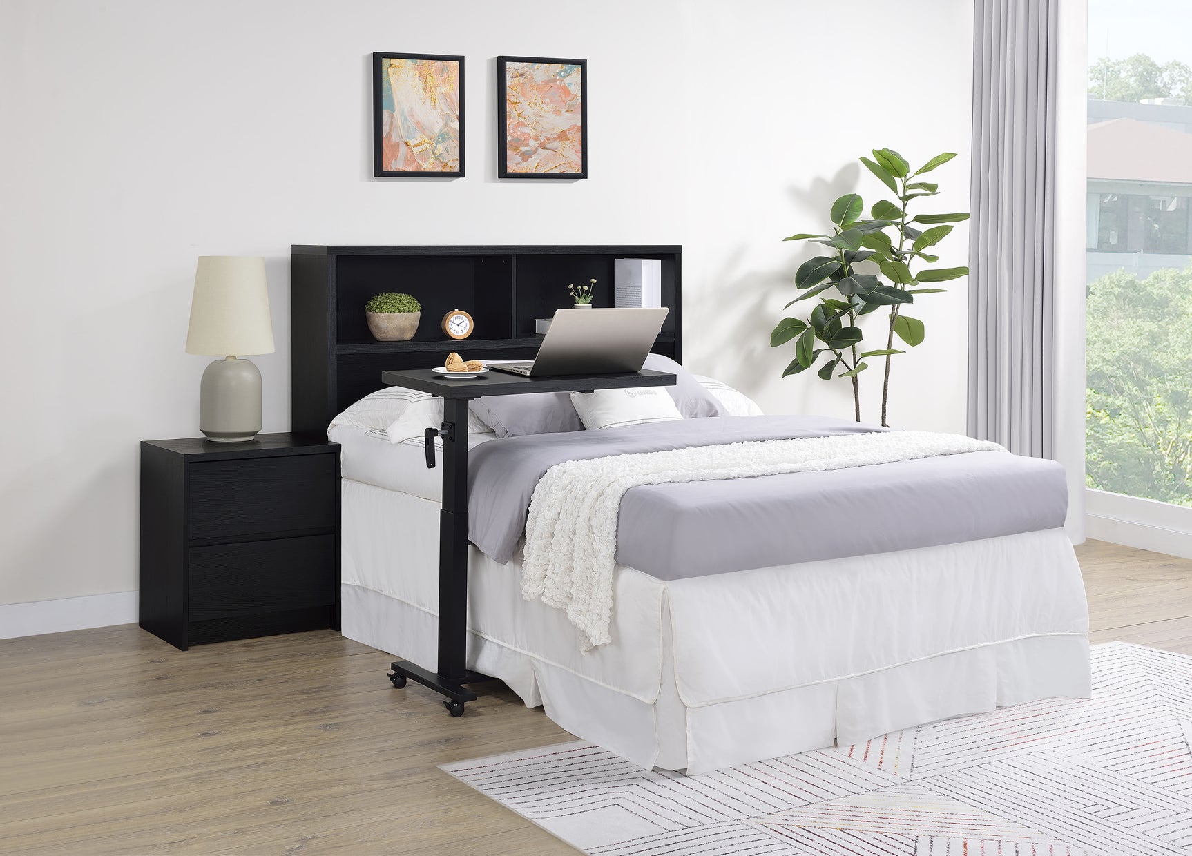 Westpark 49-inch Full Bookcase Headboard Black - Tampa Furniture Outlet