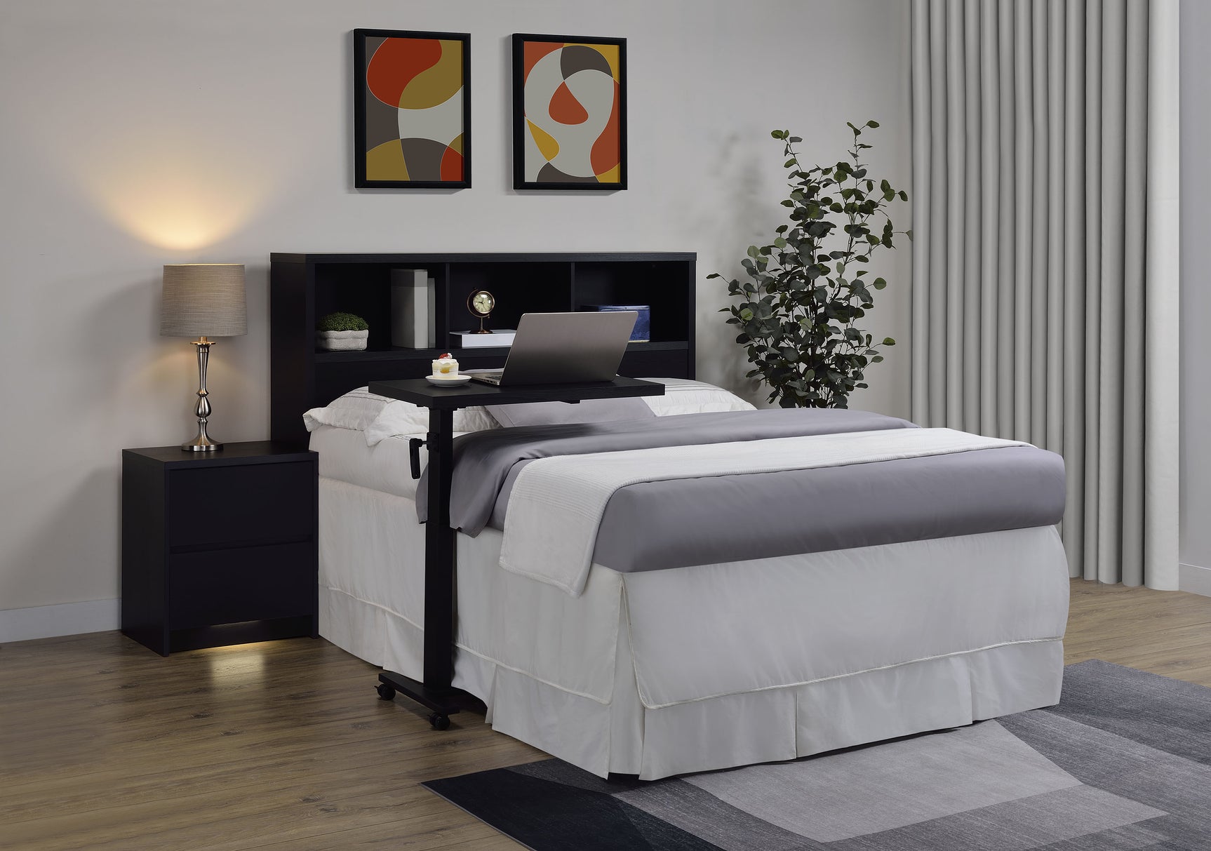 Westpark 49-inch Queen Bookcase Headboard Black - Tampa Furniture Outlet
