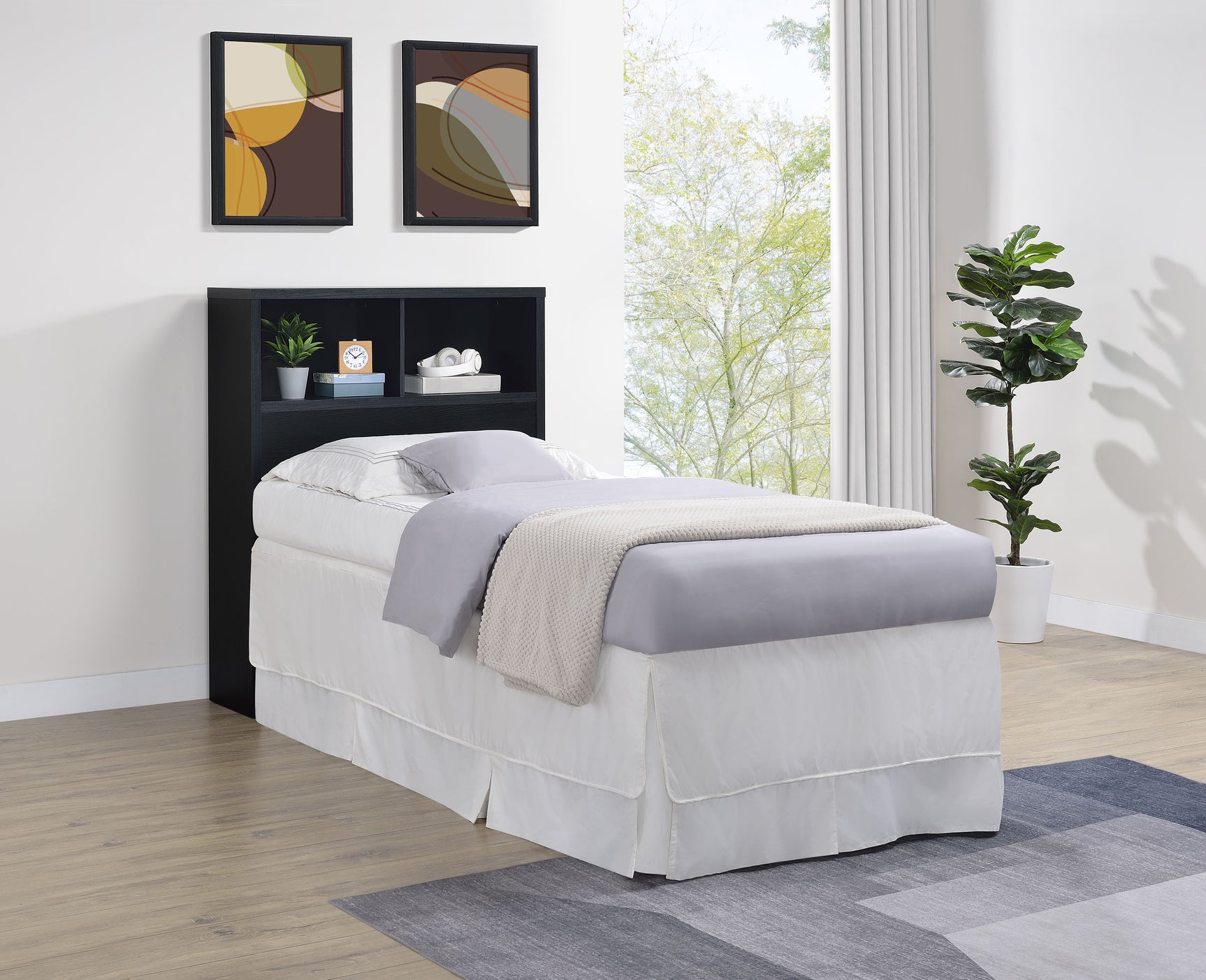 Westpark 49-inch Twin Bookcase Headboard Black - Tampa Furniture Outlet
