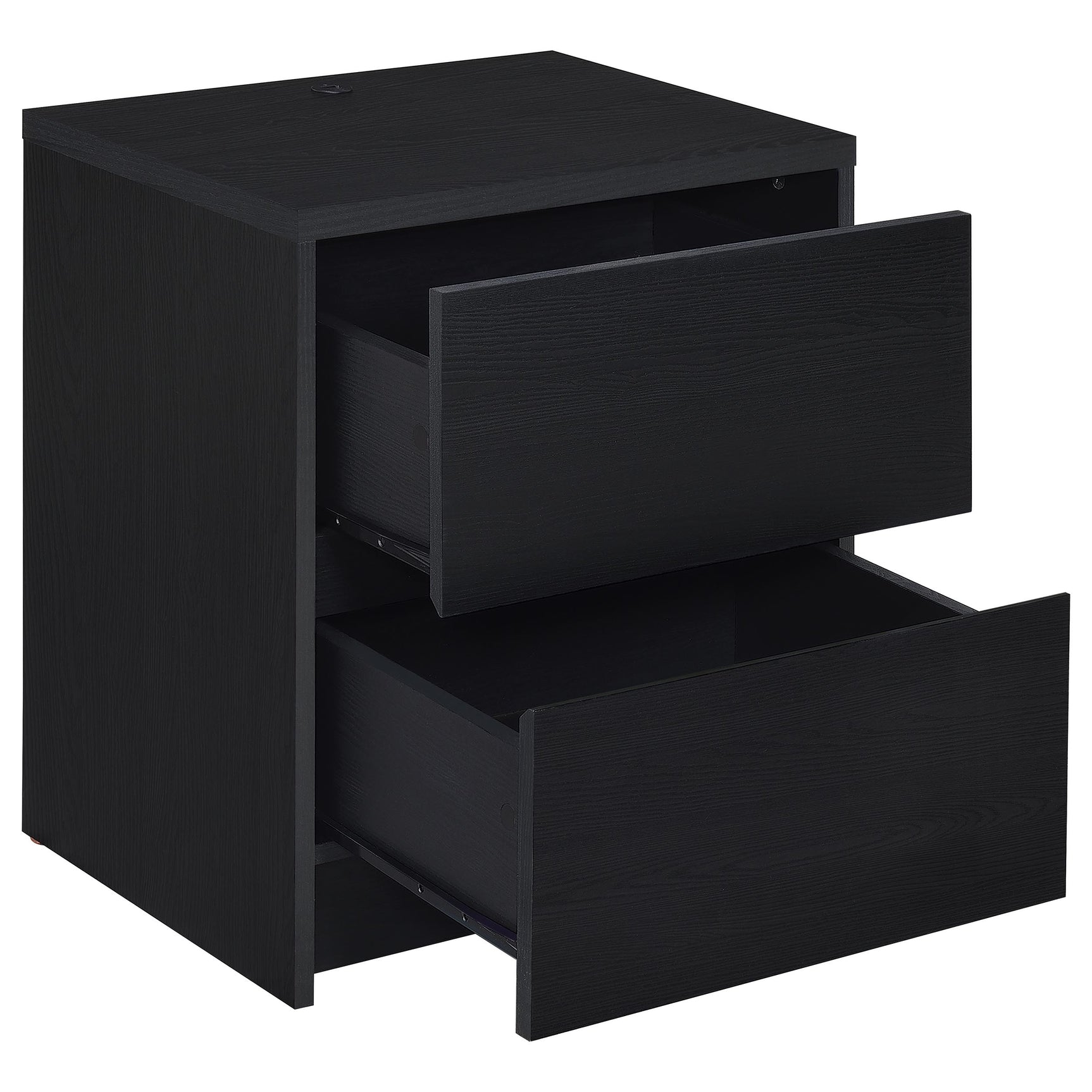 Westpark 2-drawer Nightstand LED Lights and USB Black - Tampa Furniture Outlet