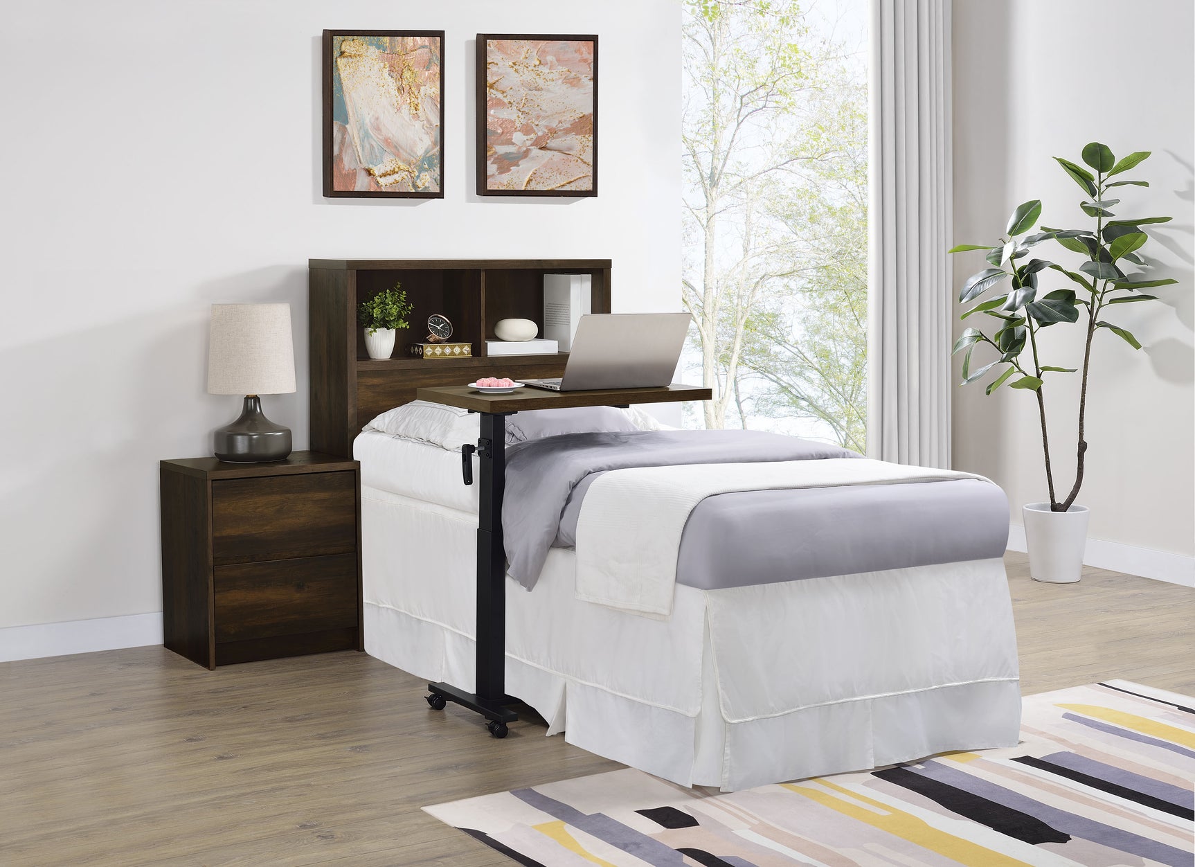 Westpark 49-inch Twin Bookcase Headboard Dark Pine - Tampa Furniture Outlet