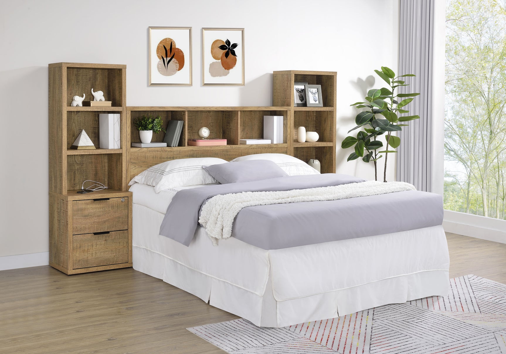 Westpark 49-inch Queen Bookcase Headboard Mango - Tampa Furniture Outlet