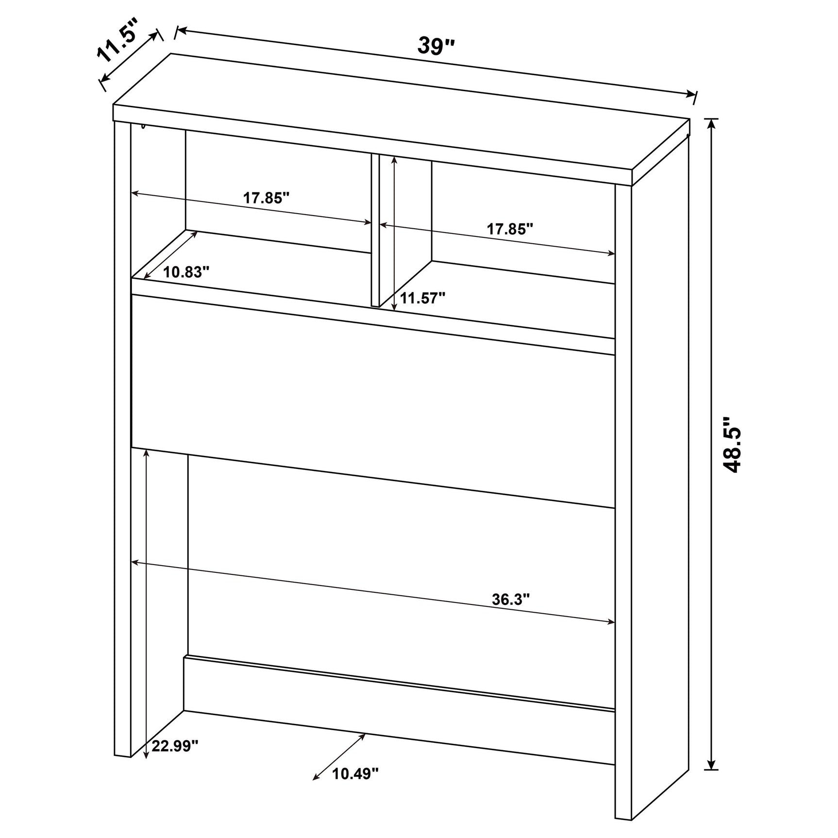 Westpark 49-inch Twin Bookcase Headboard Mango - Tampa Furniture Outlet