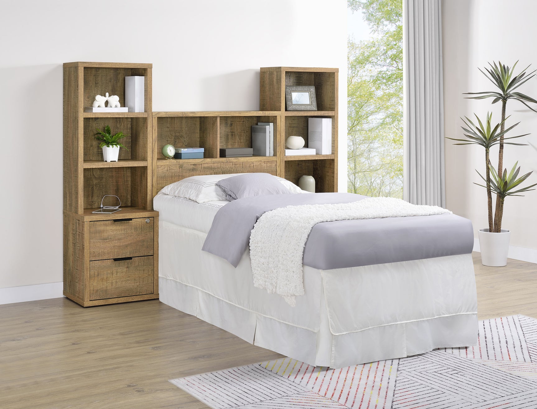 Westpark 49-inch Twin Bookcase Headboard Mango - Tampa Furniture Outlet