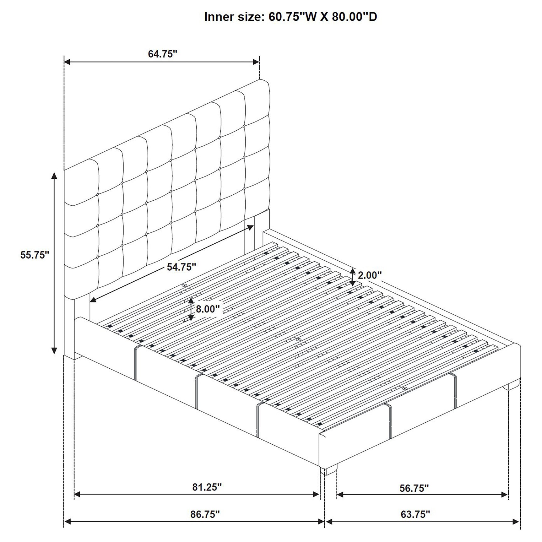 Medley Genuine Leather Queen Panel Platform Bed Tan