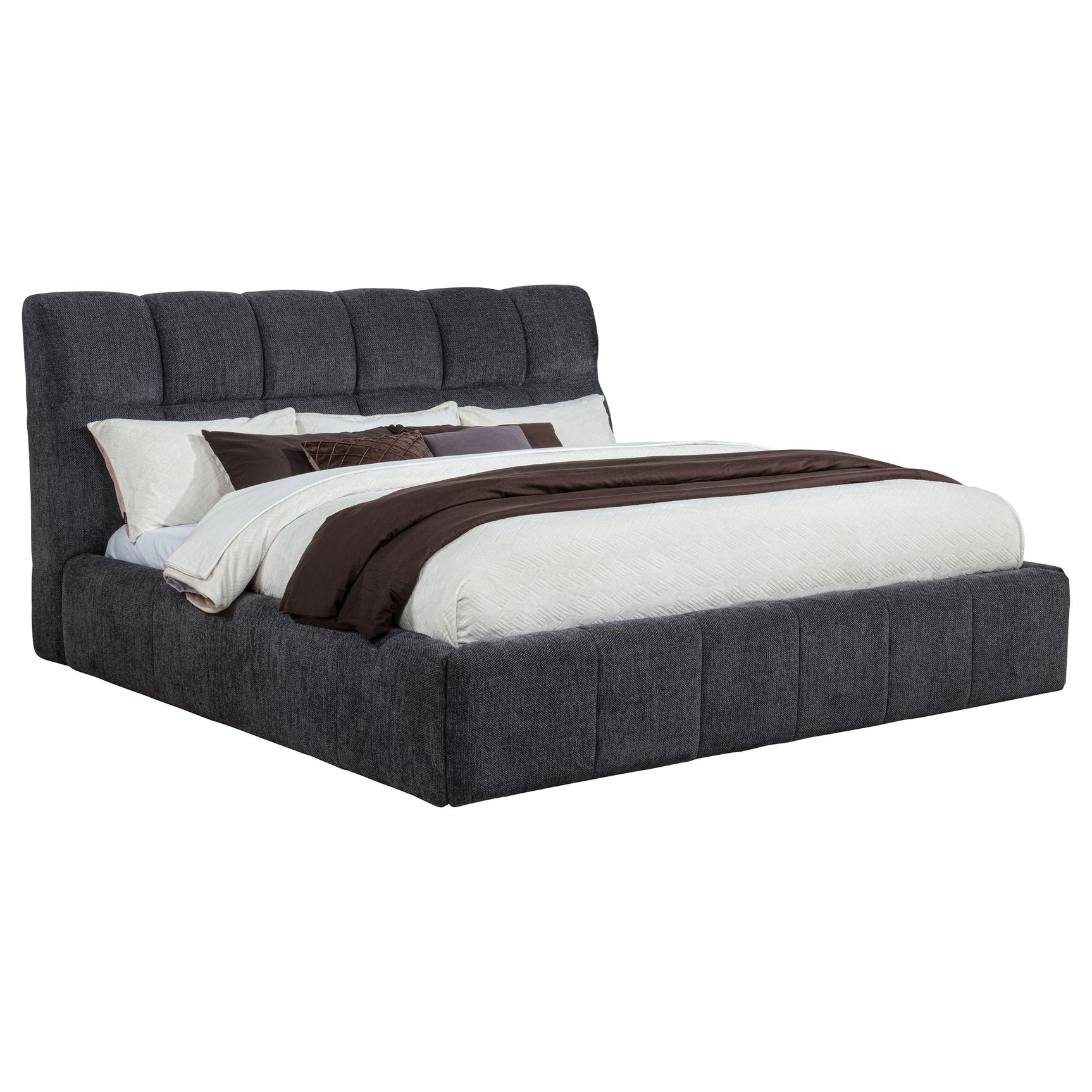 Tampa Furniture Outlet - Coaster - Nollet 48-inch Upholstered Eastern King Platform Bed Grey - 315917GRYKE