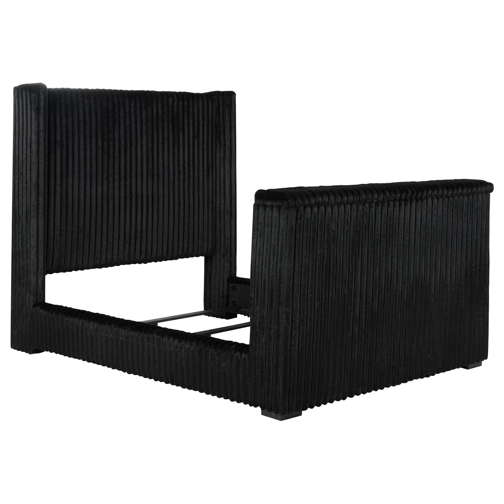 Tampa Furniture Outlet - Coaster - Centergrove Upholstered Queen Wingback TV Bed Black - 315945Q