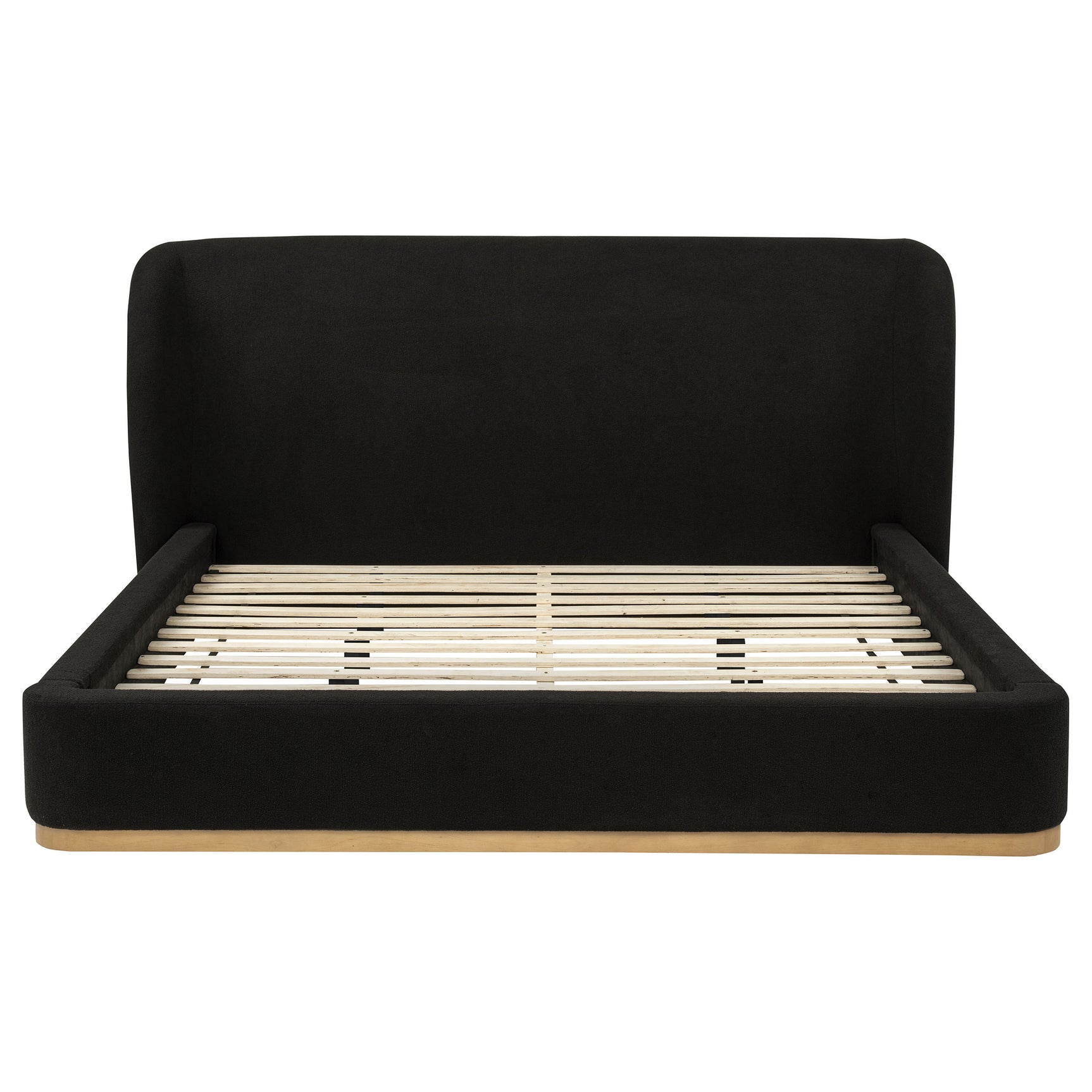Blaire Upholstered Eastern King Wingback Platform Bed Black