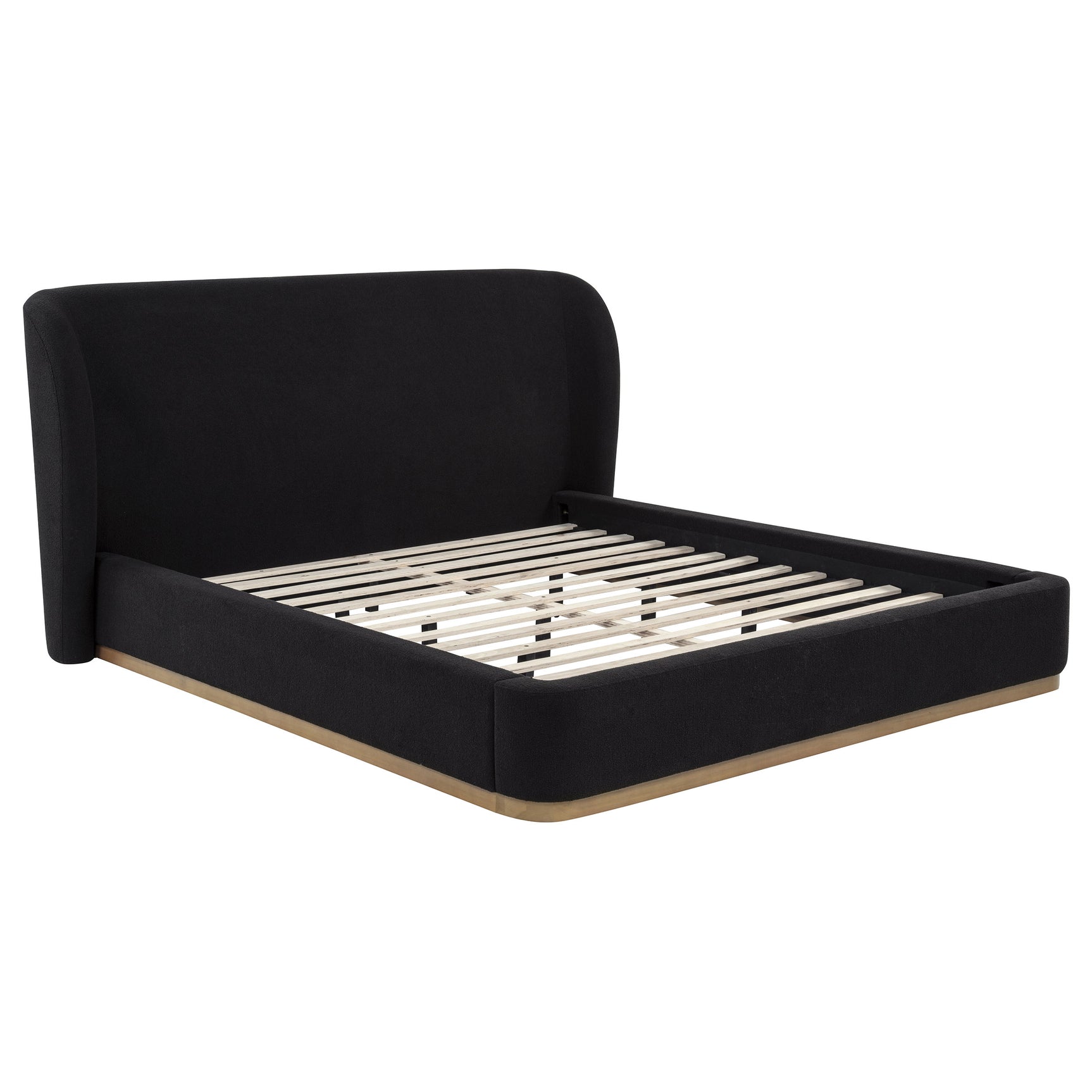 Tampa Furniture Outlet - Coaster - Blaire Upholstered California King Wingback Platform Bed Black - 315967BLKKW
