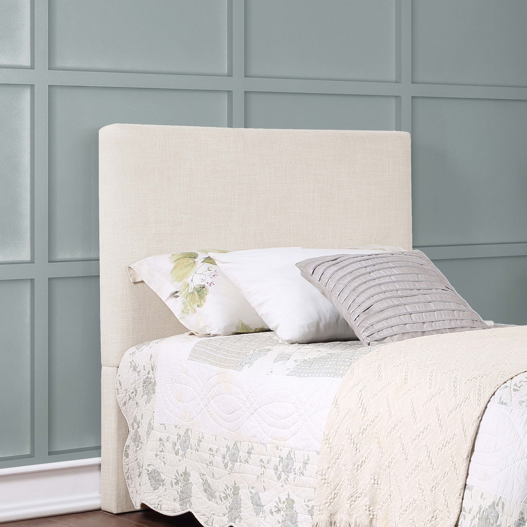 Pirro Upholstered Twin Panel Headboard Sand - Tampa Furniture Outlet