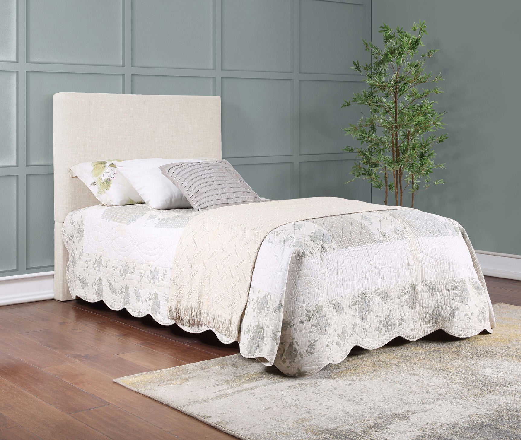 Pirro Upholstered Twin Panel Headboard Sand - Tampa Furniture Outlet