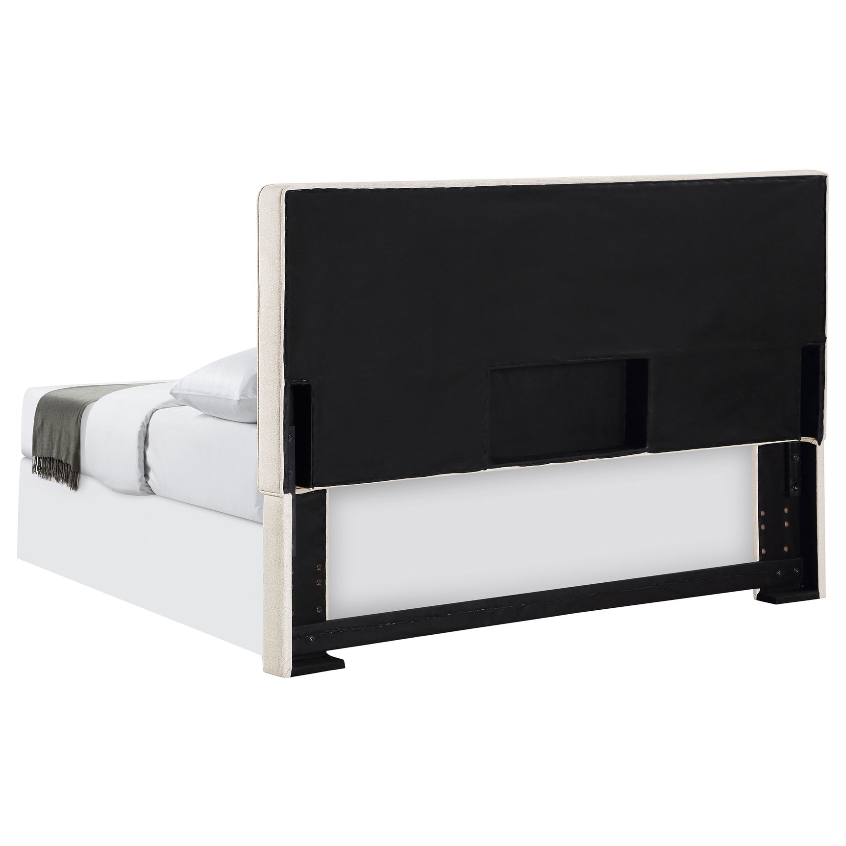 Kosmo Upholstered King Panel Headboard Sand - Tampa Furniture Outlet
