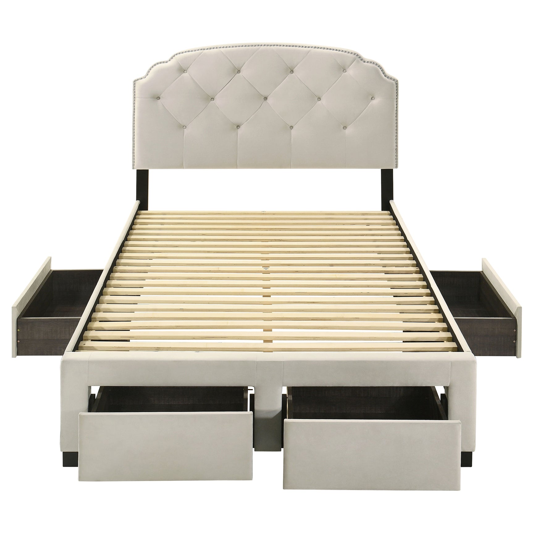 Marianna 4-drawer Upholstered Full Storage Bed Cream