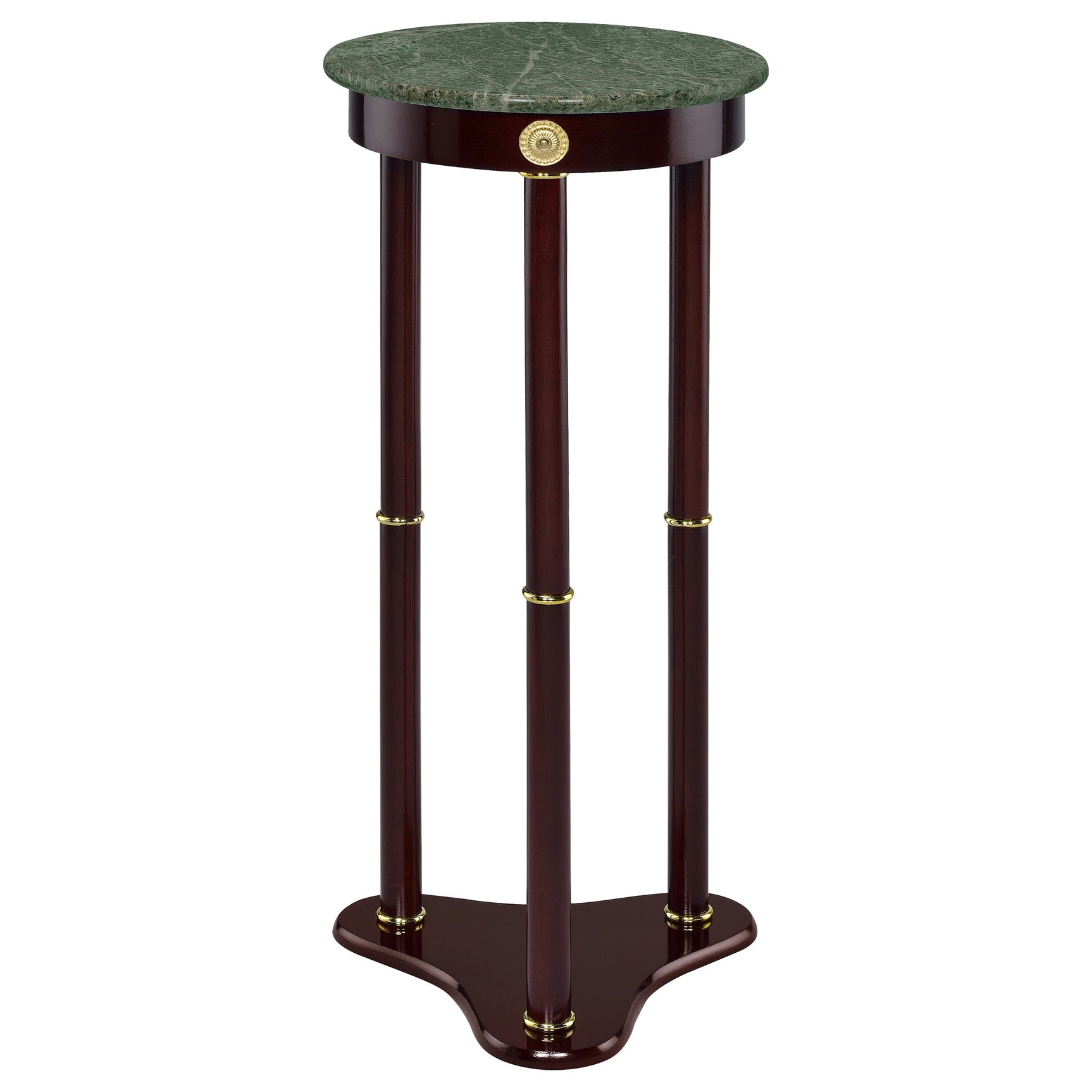 Tampa Furniture Outlet - Coaster - Edie Round Marble Top Plant Stand Merlot - 3315