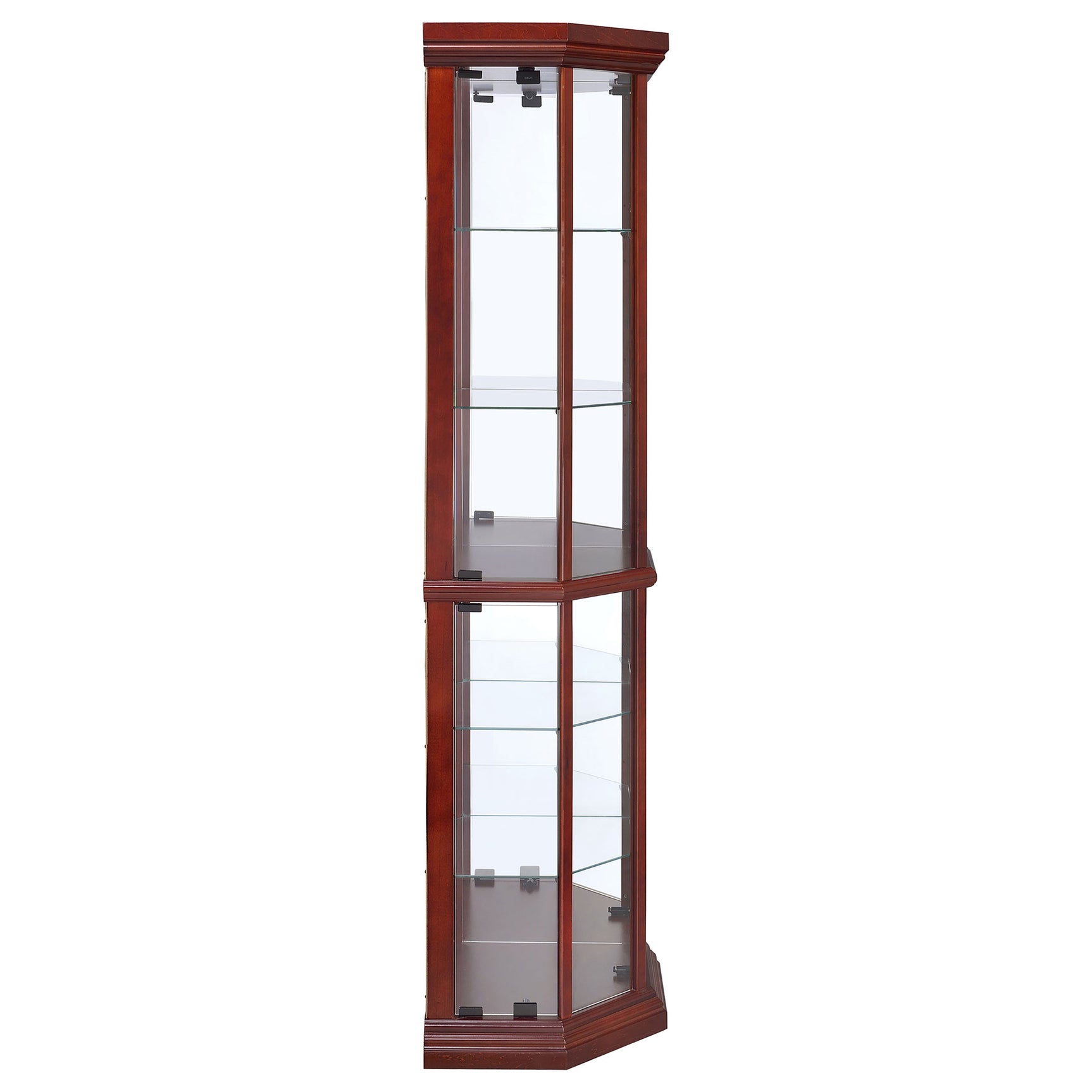 Appledale 6-shelf Corner Curio Display Cabinet Medium Brown - Tampa Furniture Outlet