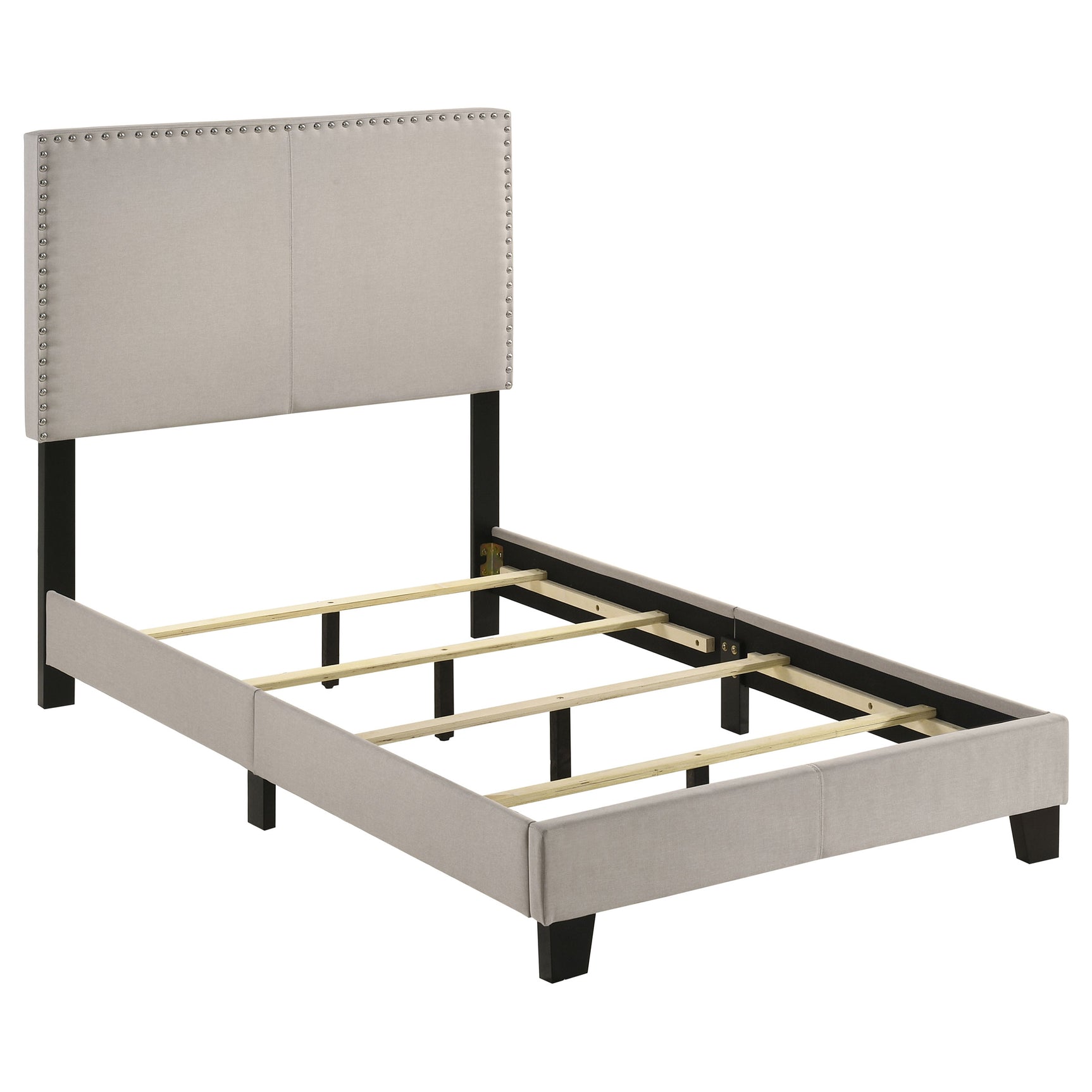 Tampa Furniture Outlet - Coaster - Boyd Upholstered Twin Panel Bed Ivory - 350051T