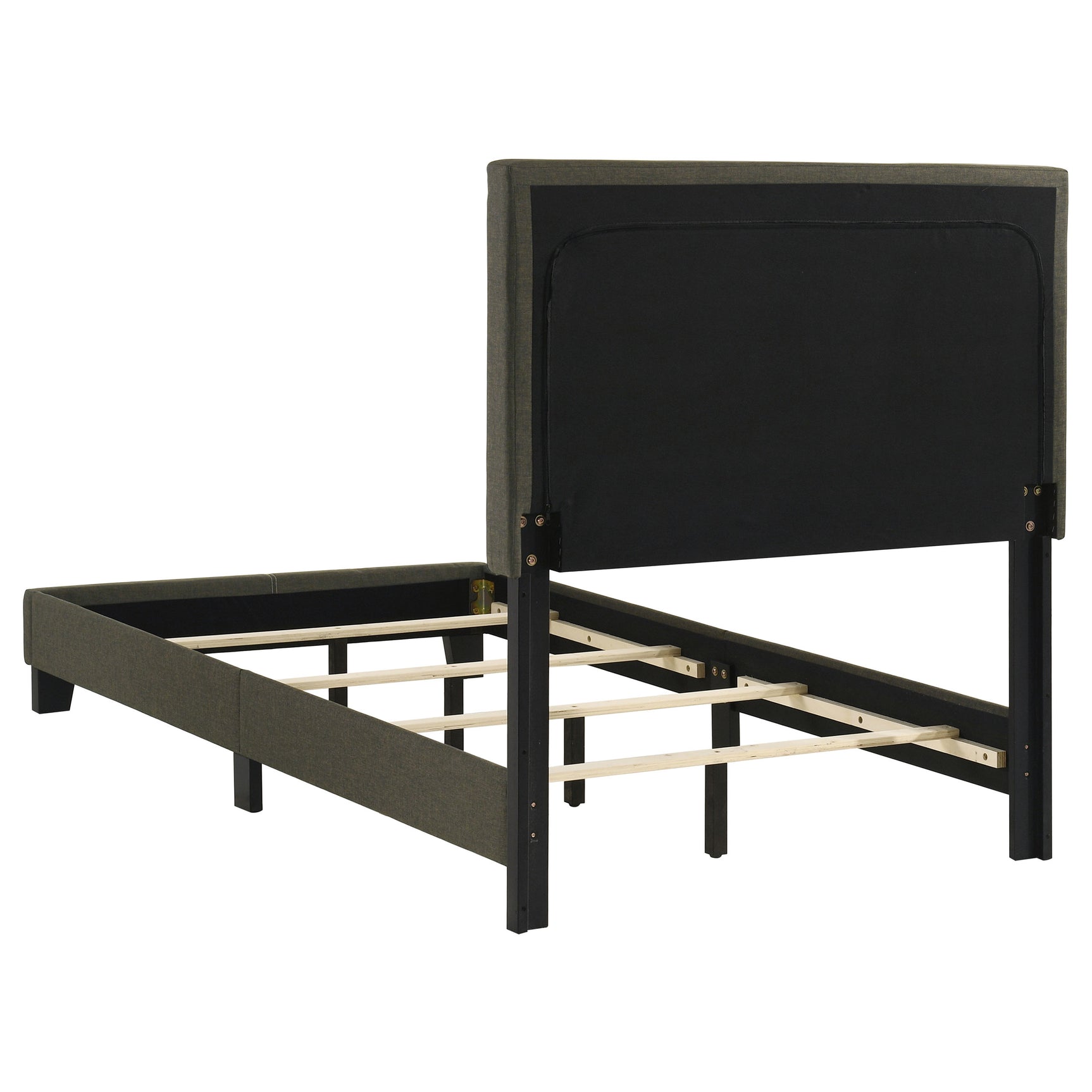 Boyd Upholstered Twin Panel Bed Charcoal - Tampa Furniture Outlet