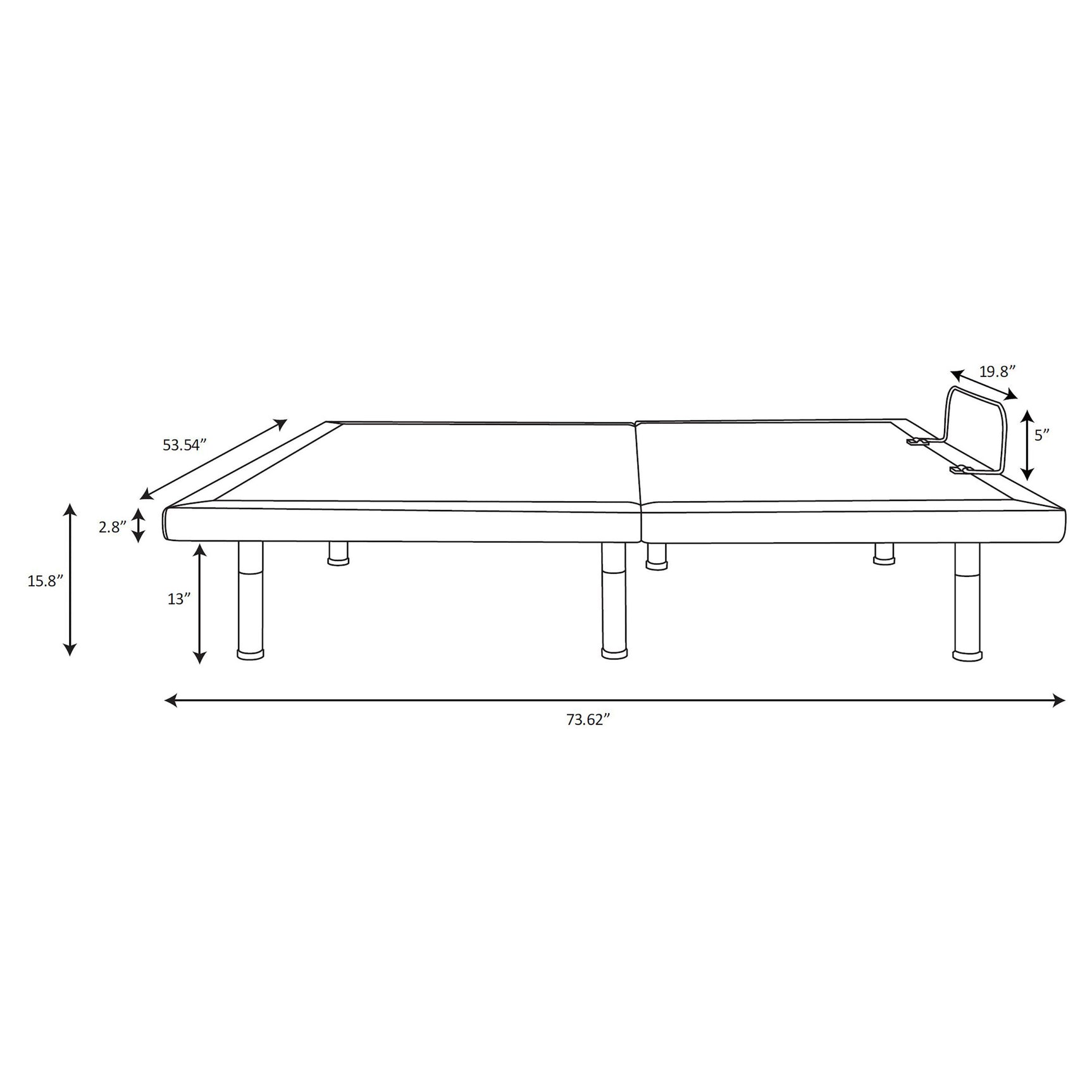 Clara Full Adjustable Bed Base Grey and Black - Tampa Furniture Outlet