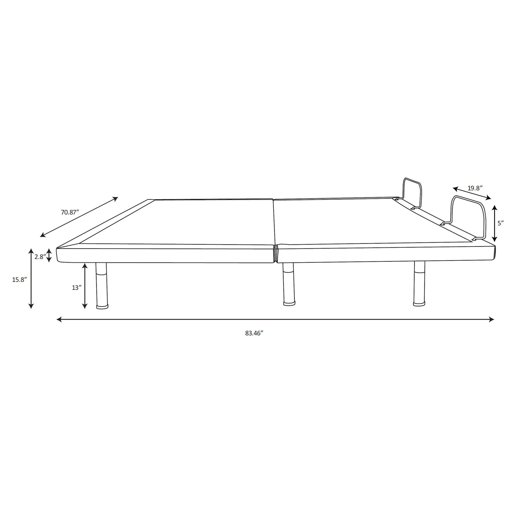 Clara California King Adjustable Bed Base Grey and Black - Tampa Furniture Outlet