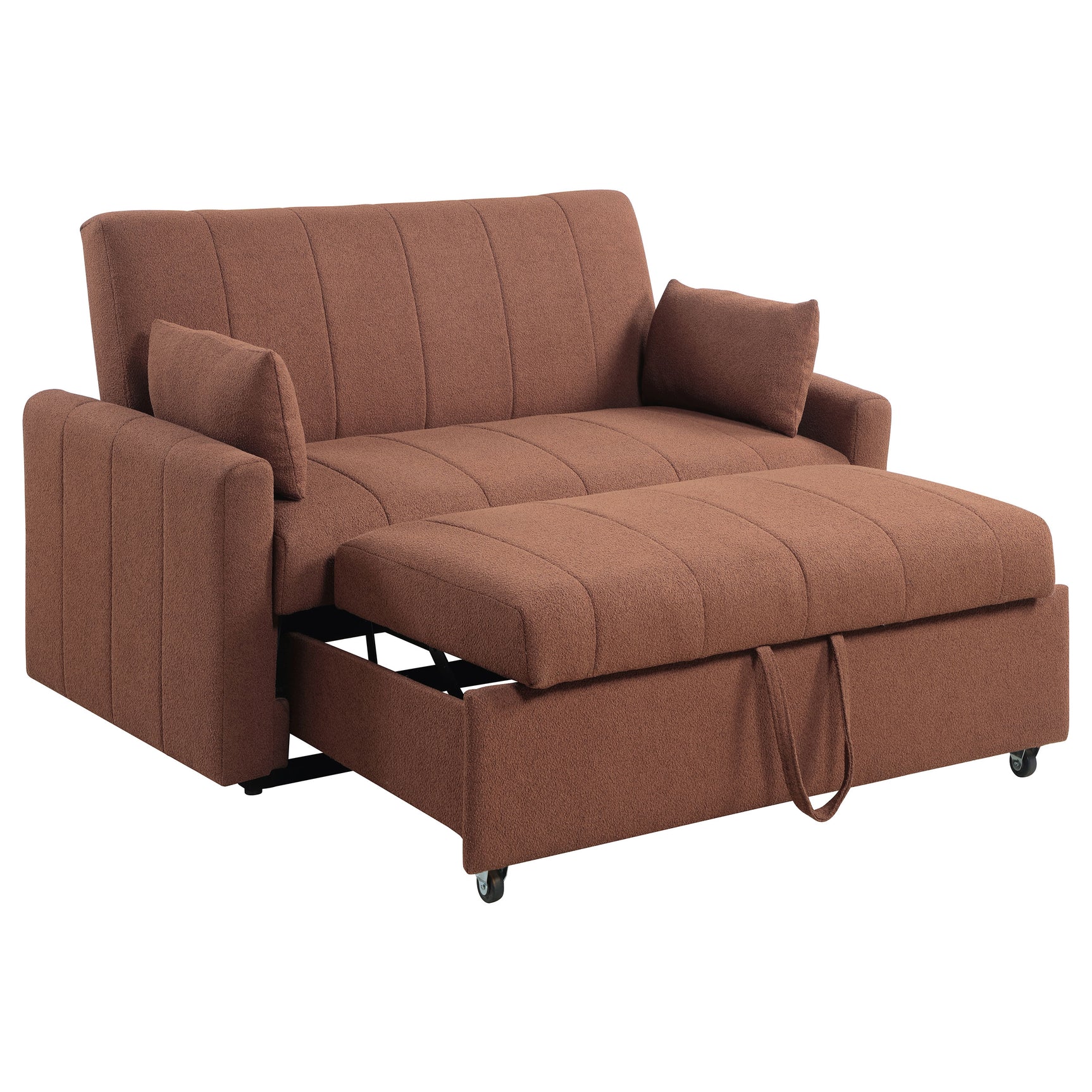 Portland Boucle Upholstered Sleeper Sofa Bed Copper - Tampa Furniture Outlet