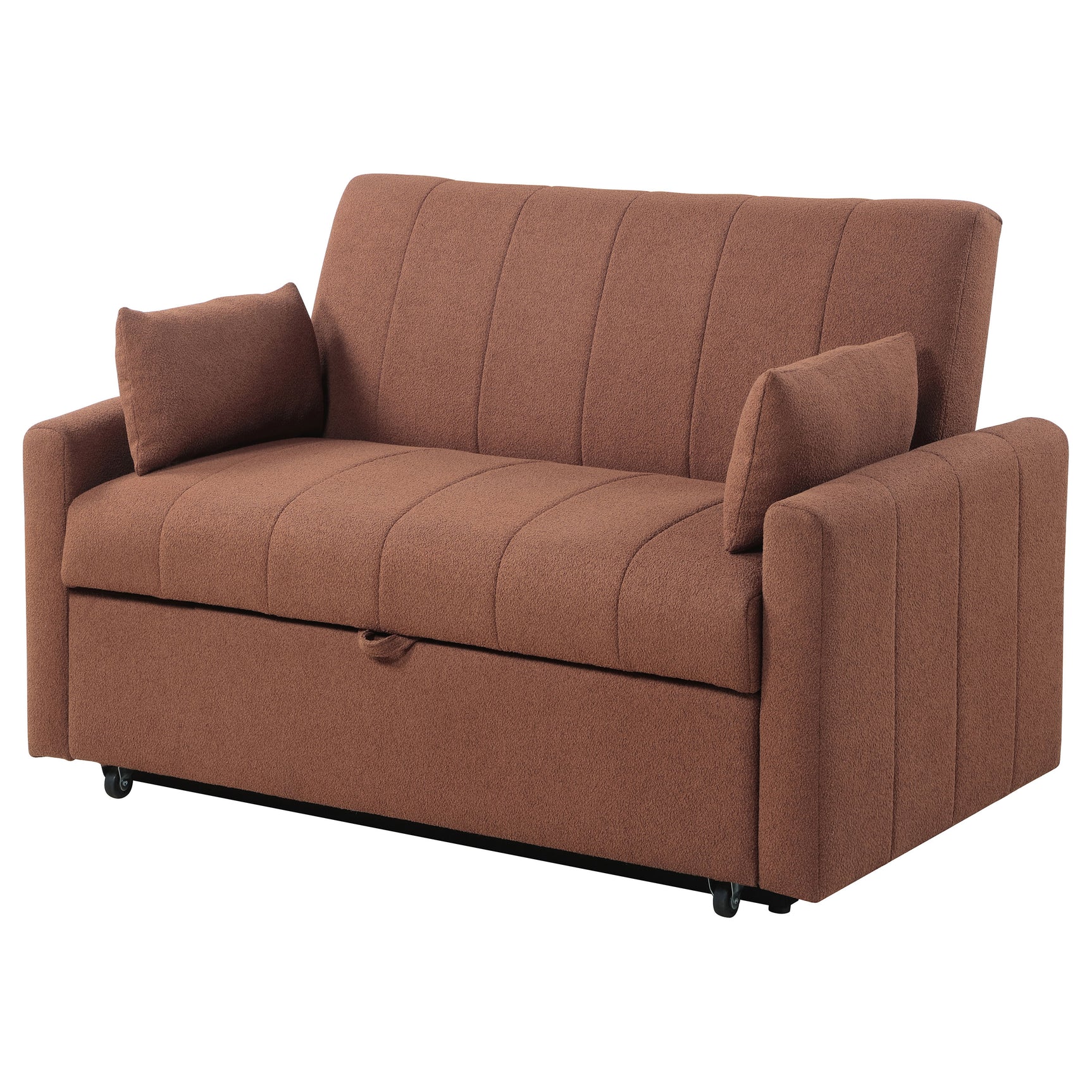 Portland Boucle Upholstered Sleeper Sofa Bed Copper - Tampa Furniture Outlet
