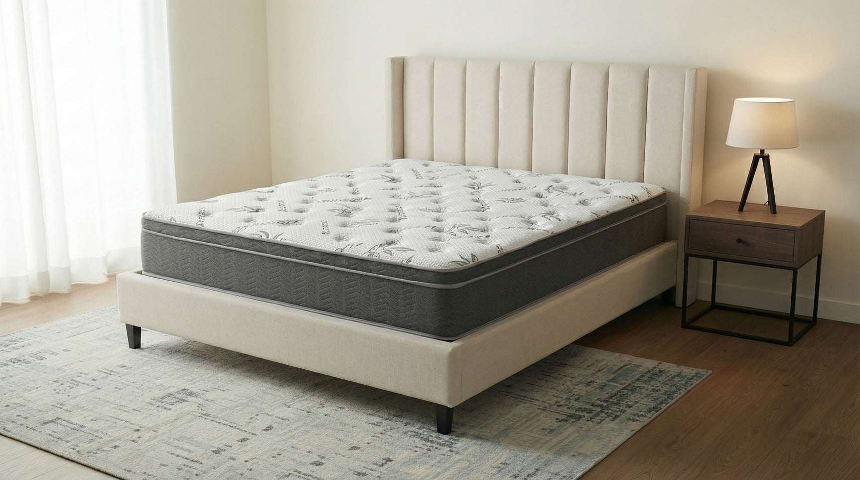 Sommet 13-inch California King Bamboo Euro Top Hybrid Mattress - Tampa Furniture Outlet