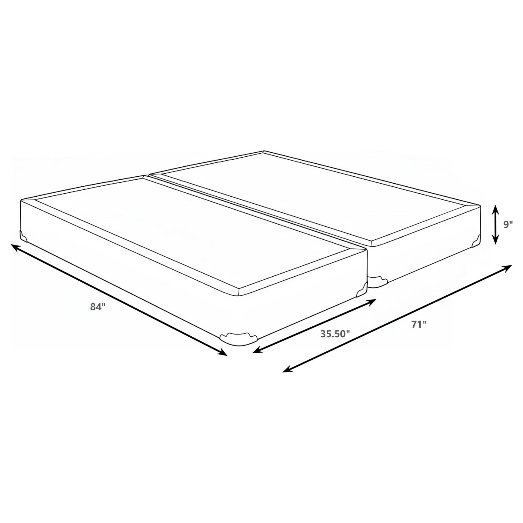 Mercer 9-inch Split California King Box Spring Foundation - Tampa Furniture Outlet