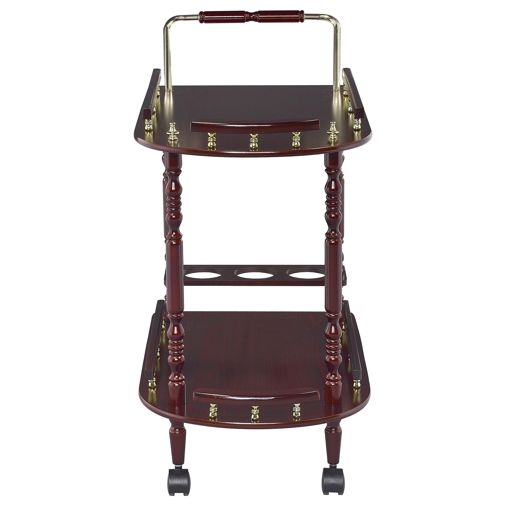 Palmer 2-tier Rectangular Wood Bar Cart Merlot - Tampa Furniture Outlet