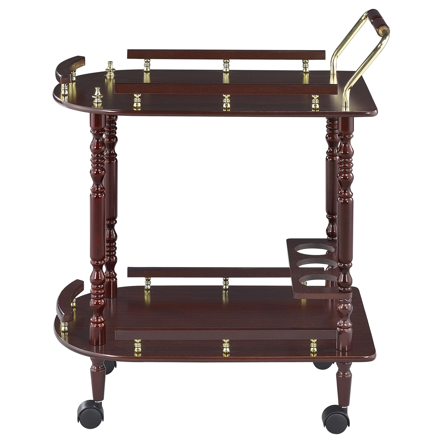 Palmer 2-tier Rectangular Wood Bar Cart Merlot - Tampa Furniture Outlet