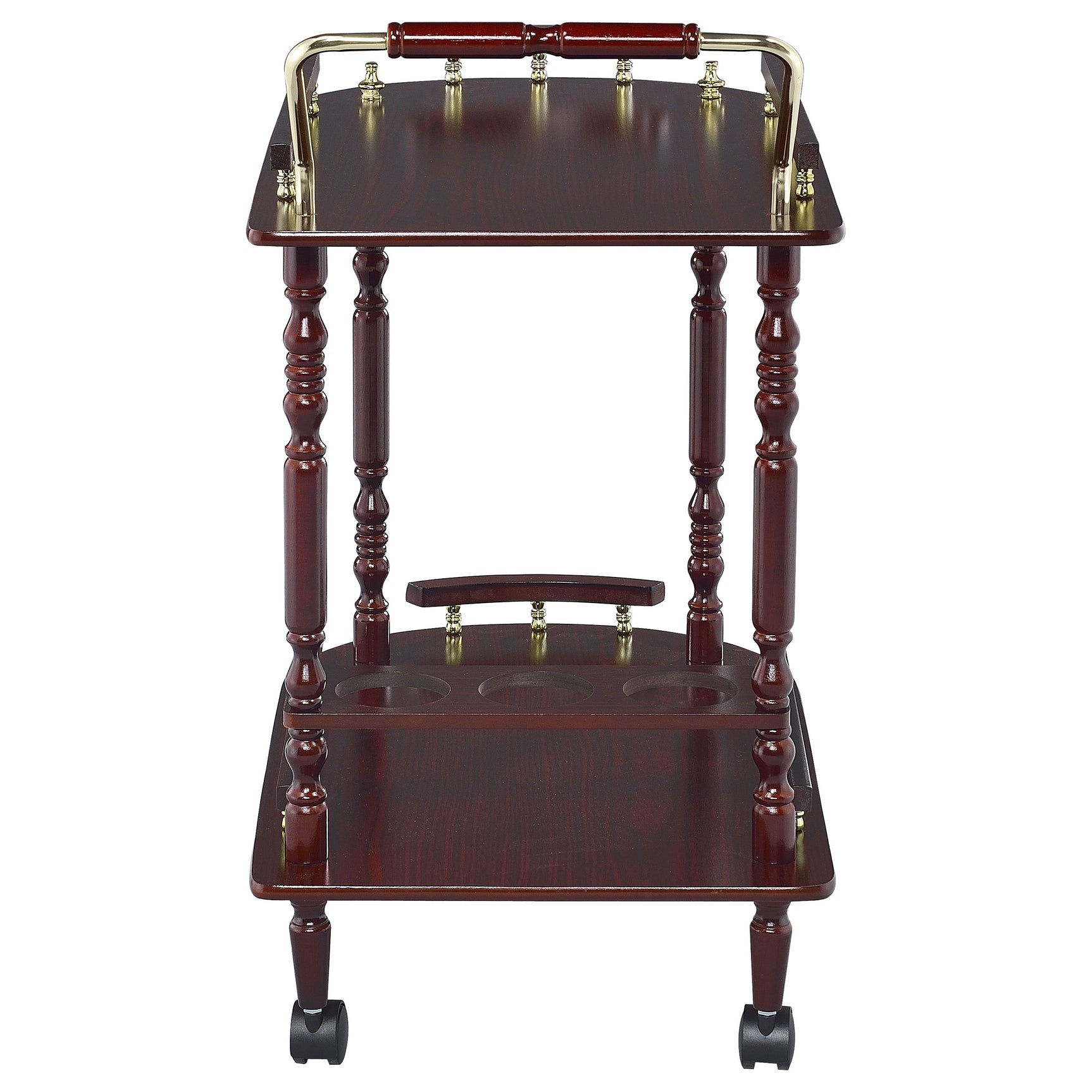 Palmer 2-tier Rectangular Wood Bar Cart Merlot - Tampa Furniture Outlet
