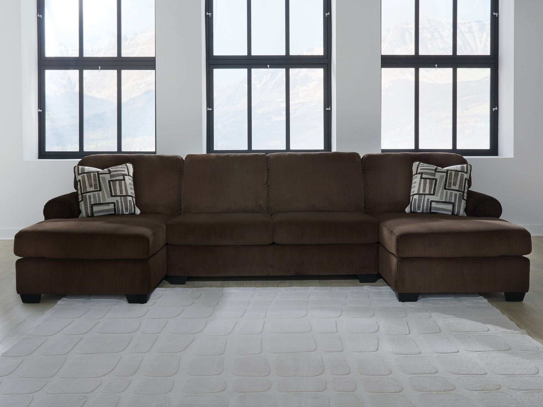 Tampa Furniture Outlet - Ashley Furniture - Kimlee Sectional - RAF 2-Piece Super Chaise / Chocolate - PC35603S4