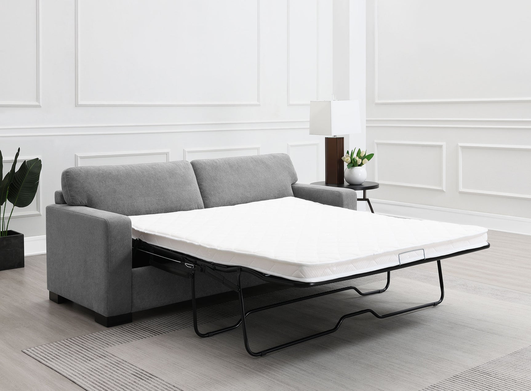 Simpson Upholstered Sofa Sleeper with Queen Mattress Grey - Tampa Furniture Outlet